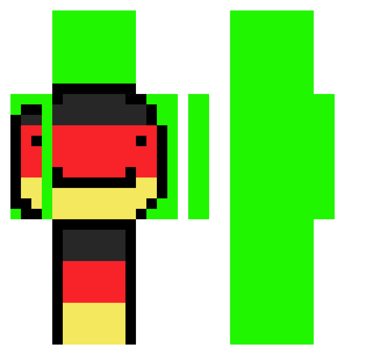 PeterParkinsons Minecraft skin, front and back view