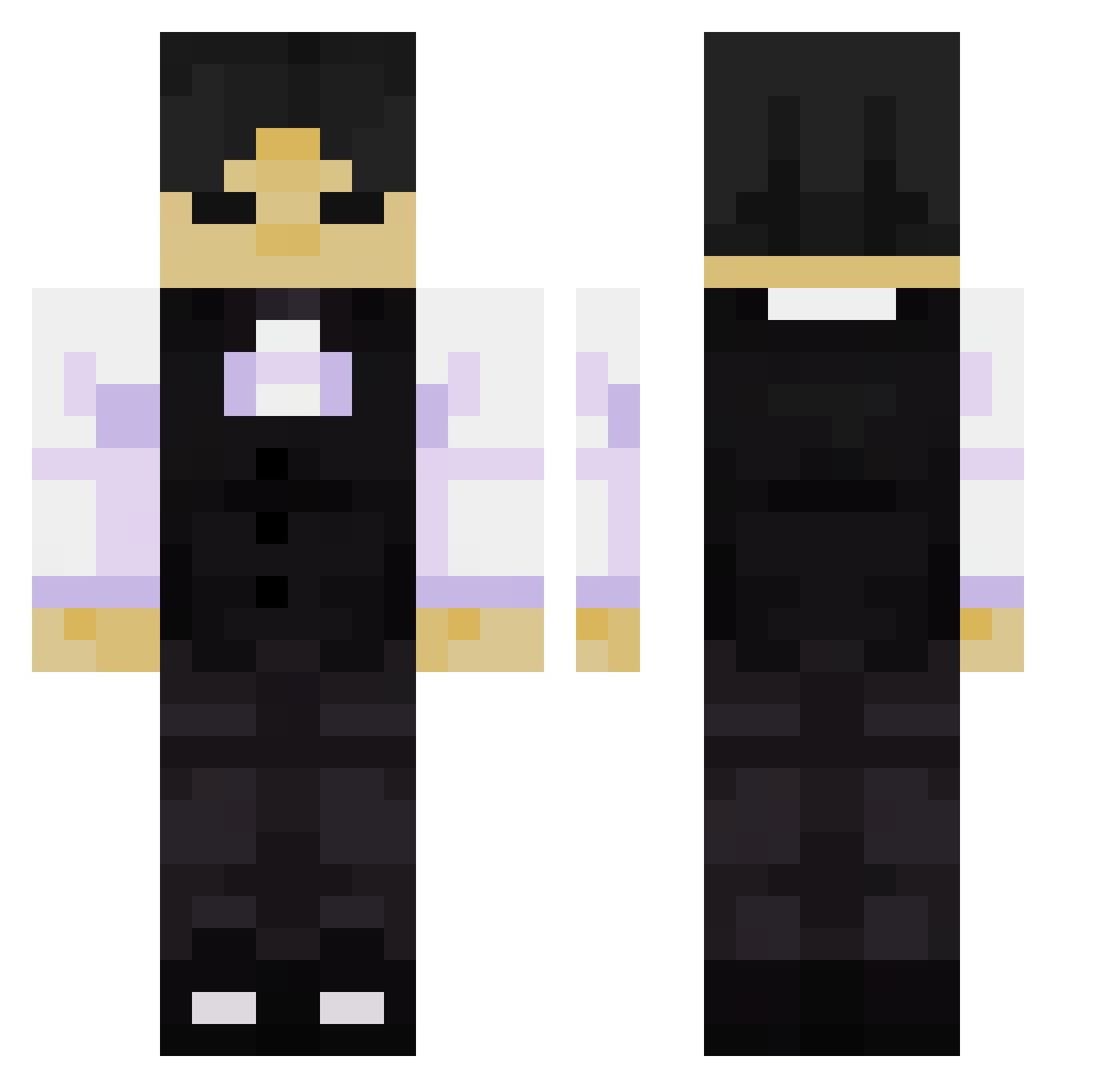 schplee Minecraft skin, front and back view