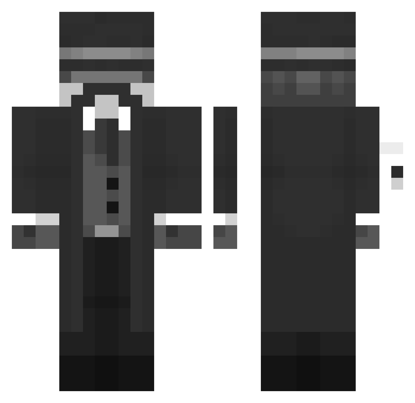 Z70K Minecraft skin, front and back view