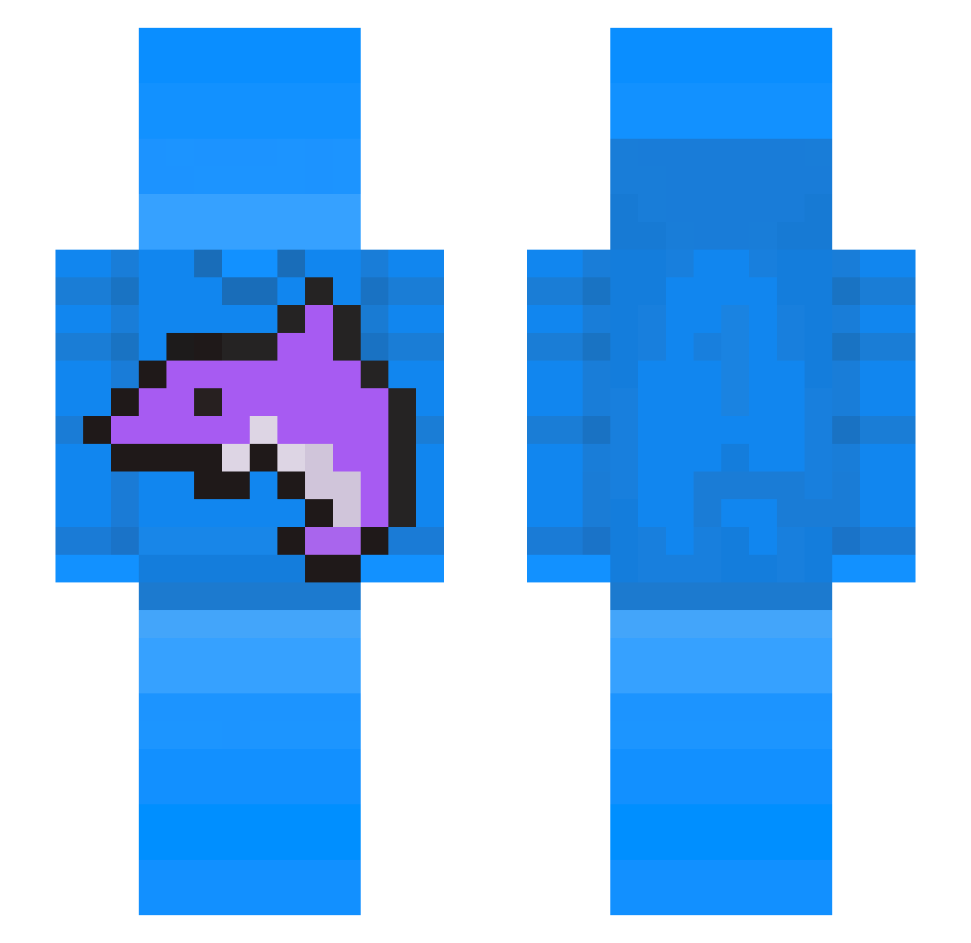 IHaveSpeed Minecraft skin, front and back view