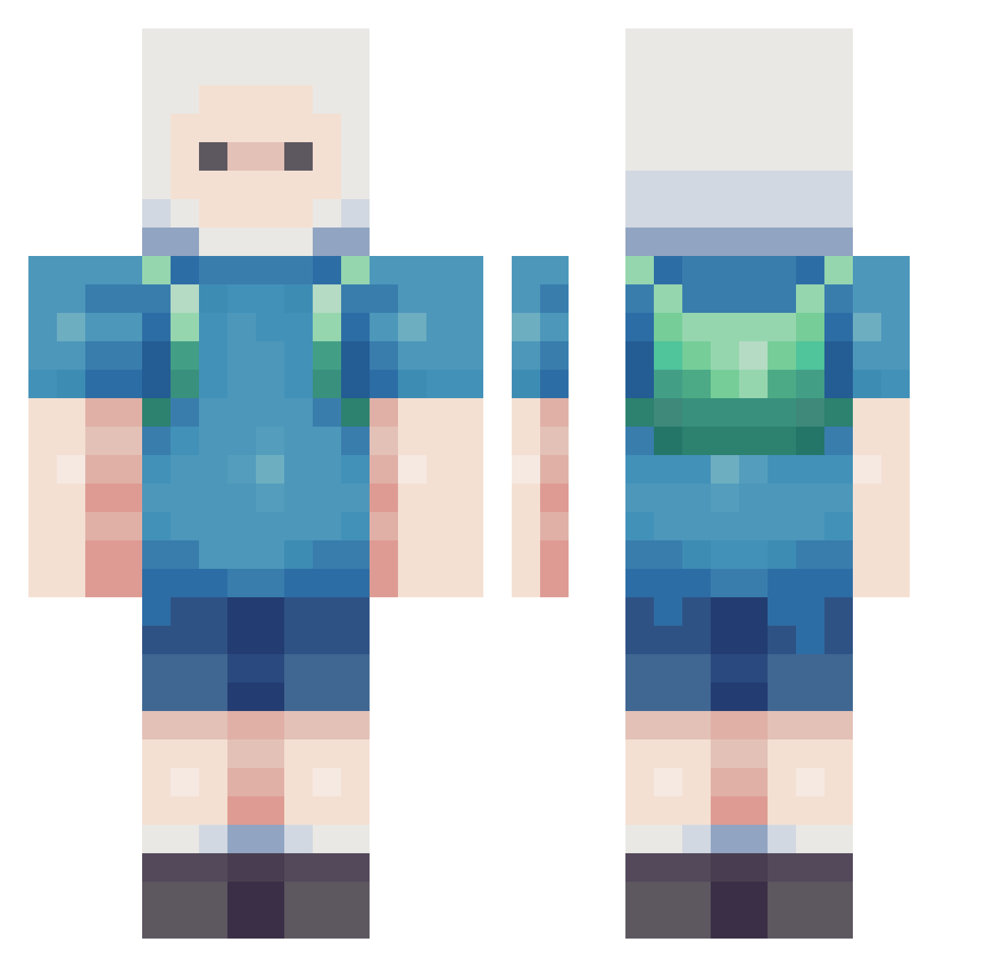 Olie11 Minecraft skin, front and back view