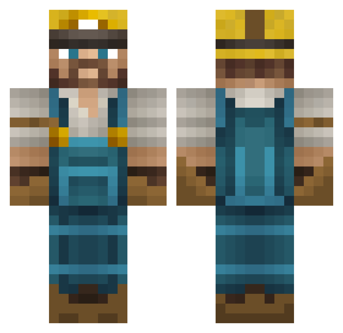 PDswe Minecraft skin, front and back view