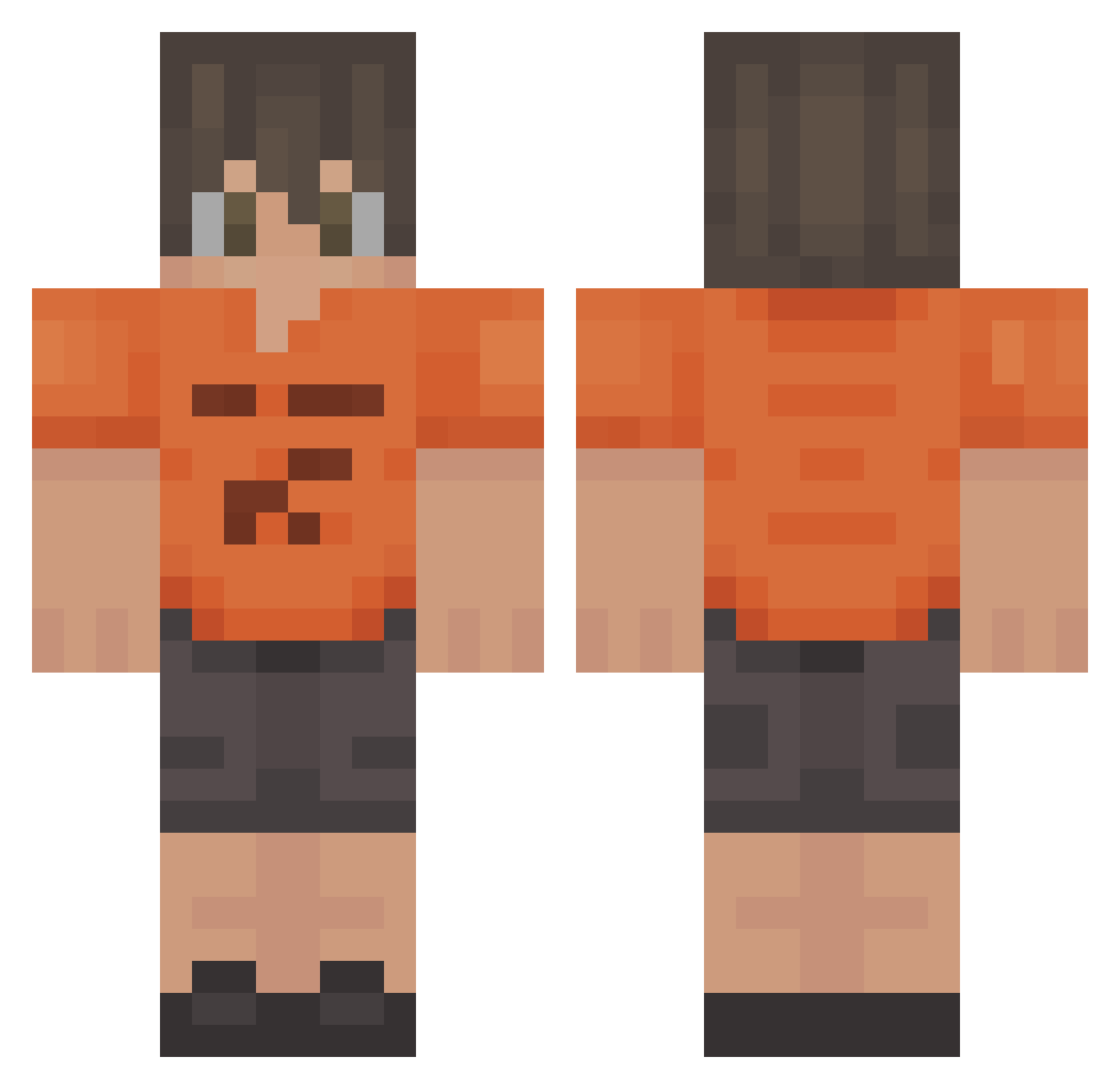 OiSouJupiter Minecraft skin, front and back view