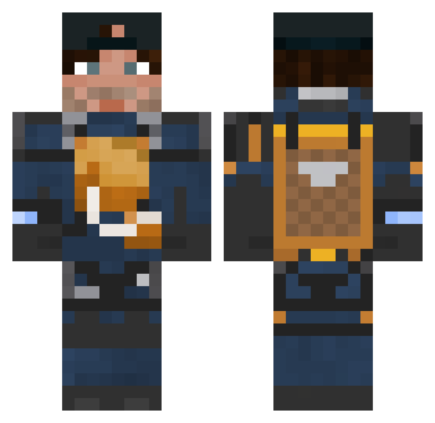Frrrank Minecraft skin, front and back view
