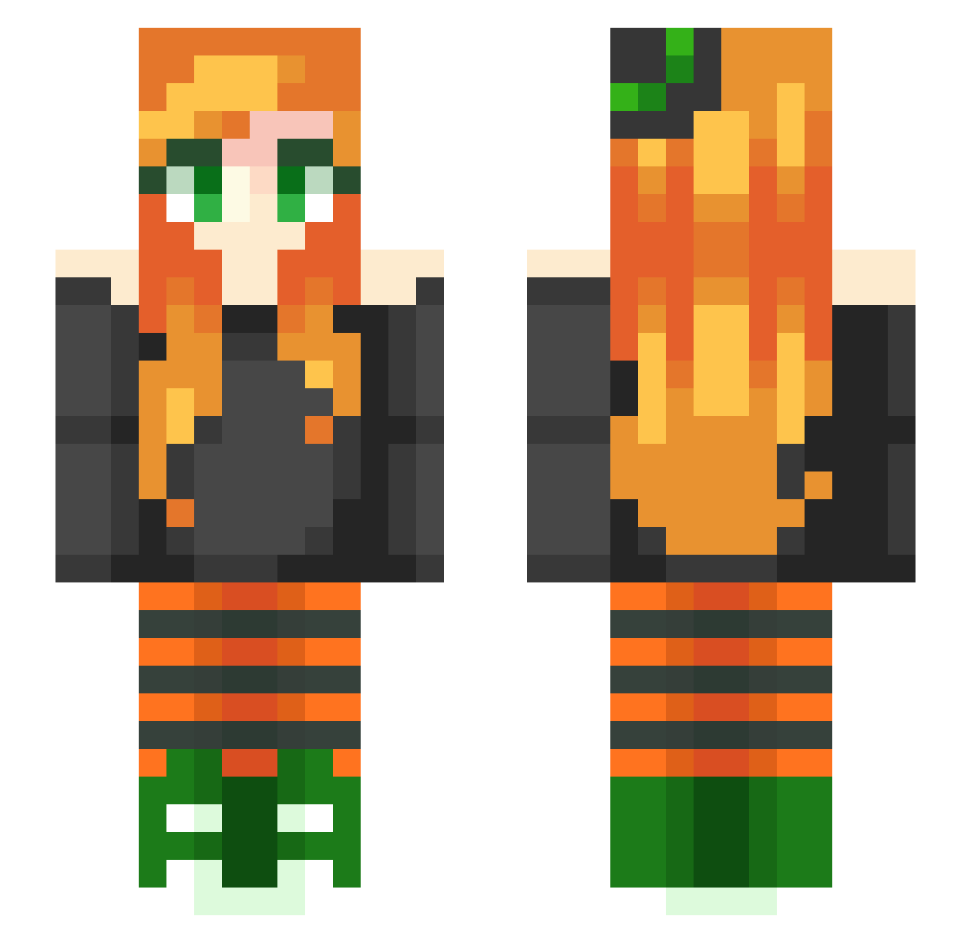 LilBwab Minecraft skin, front and back view