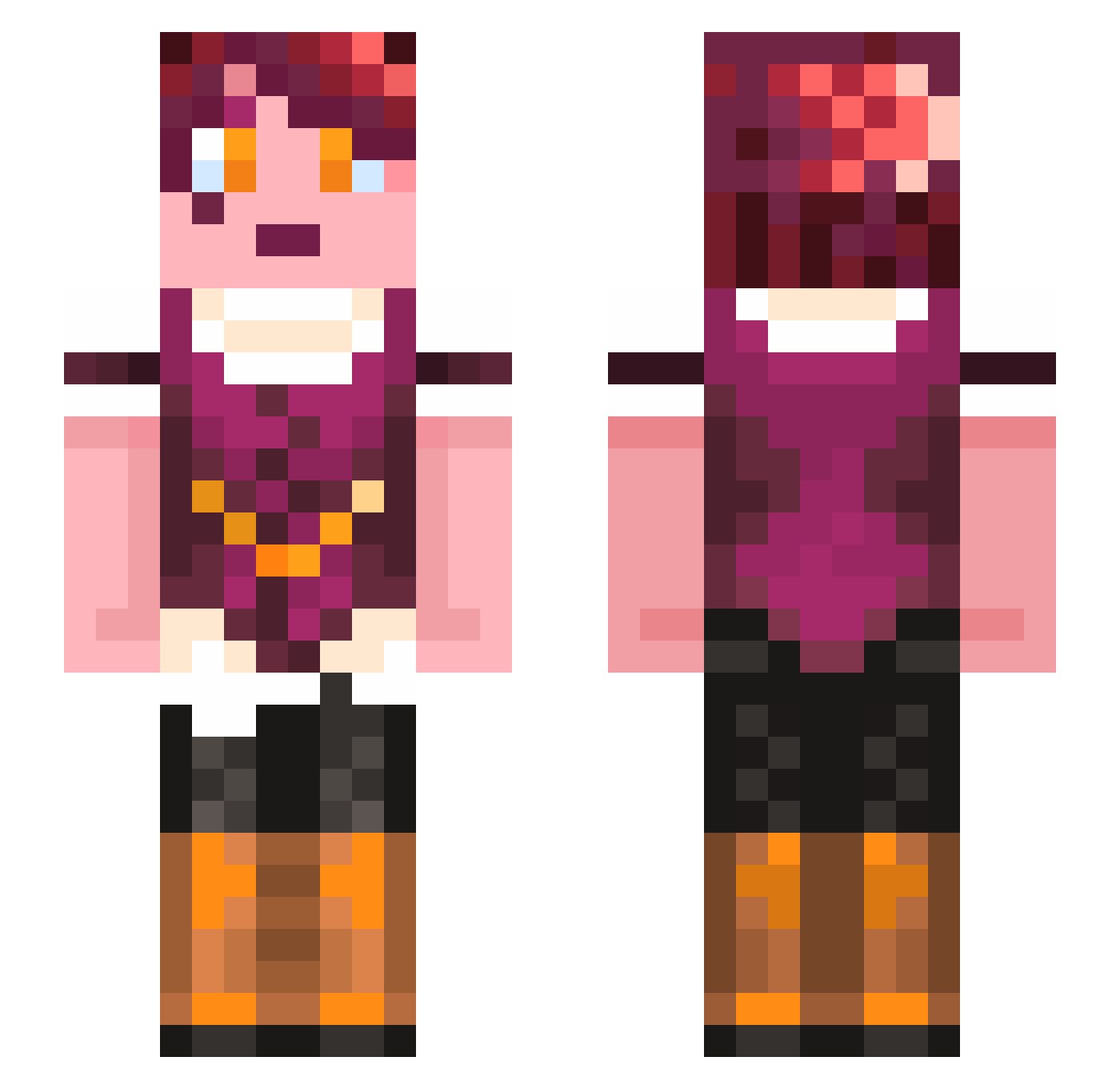 Diatoma Minecraft skin, front and back view