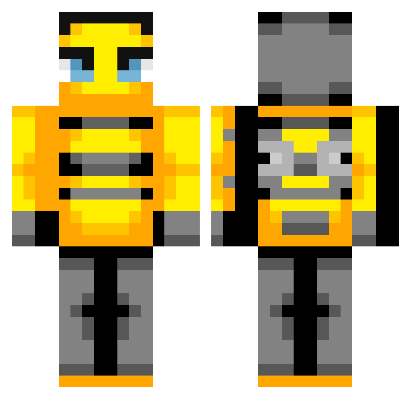 Colm4n Minecraft skin, front and back view