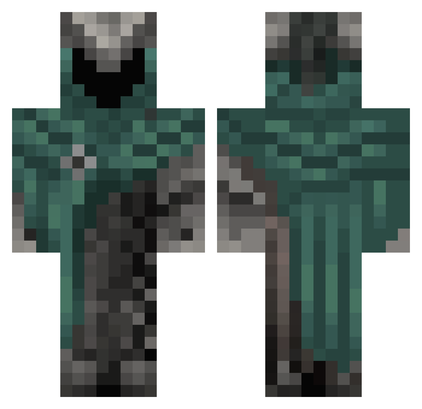 AverageVillager1 Minecraft skin, front and back view