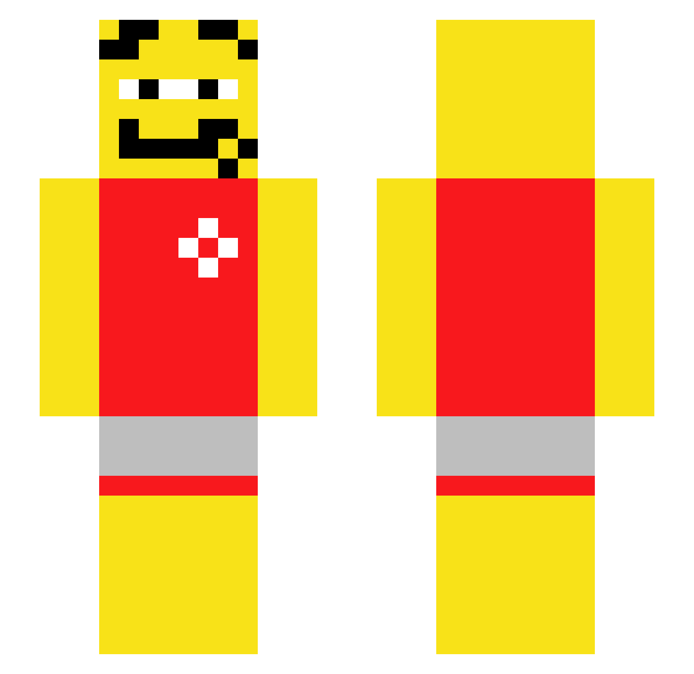 clickinside Minecraft skin, front and back view
