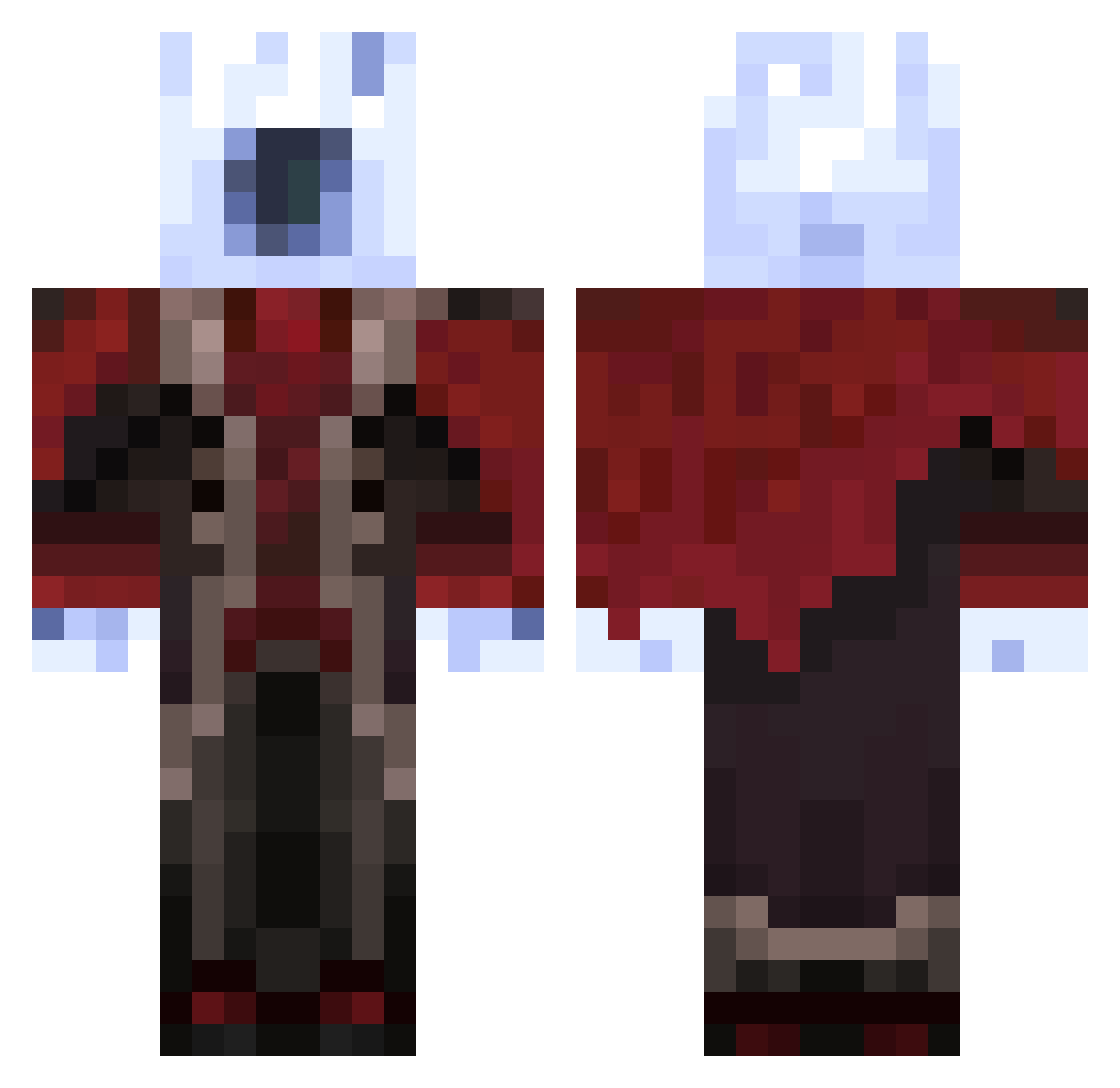 MrAnimator Minecraft skin, front and back view