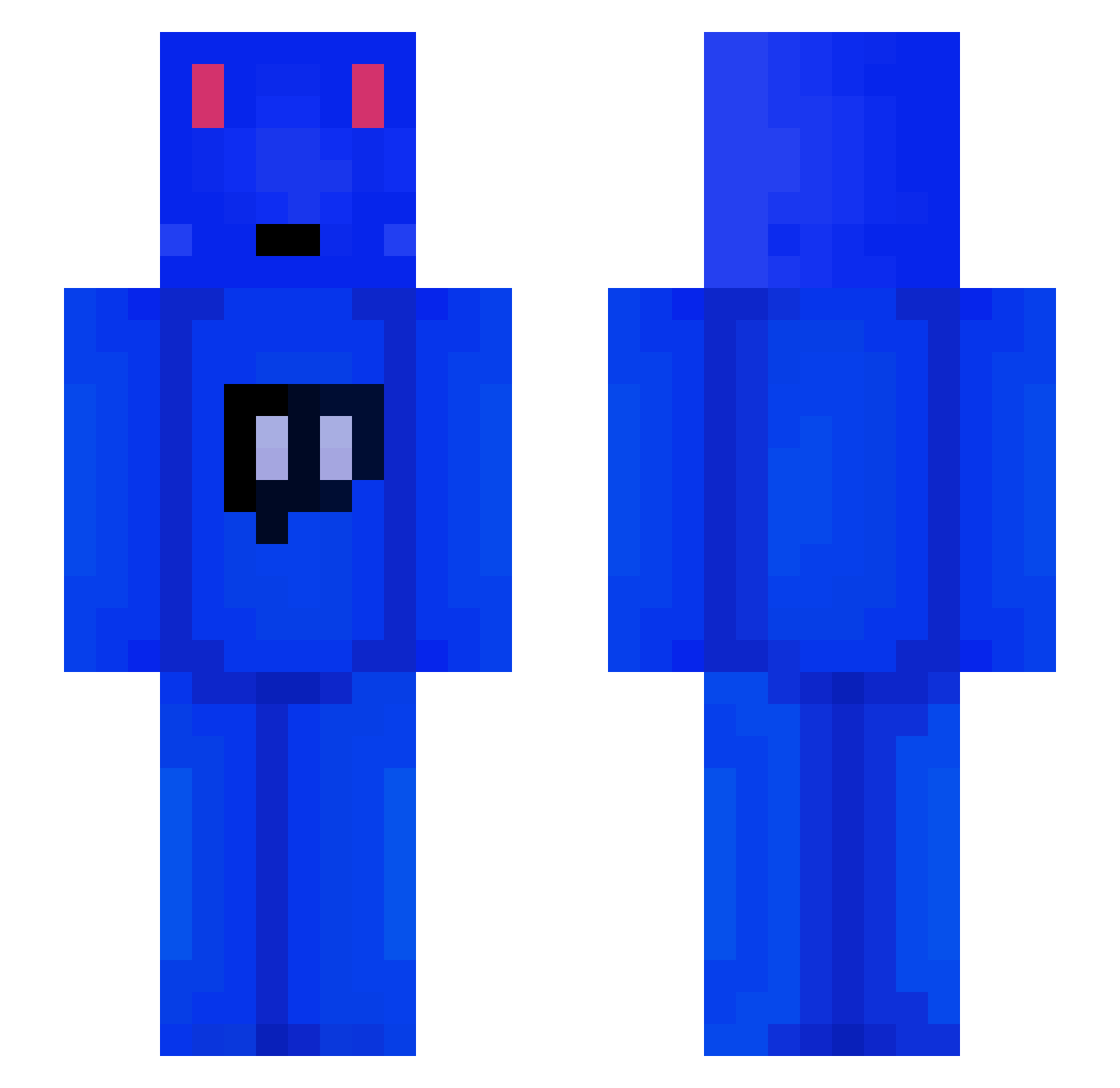 Wallimouse Minecraft skin, front and back view