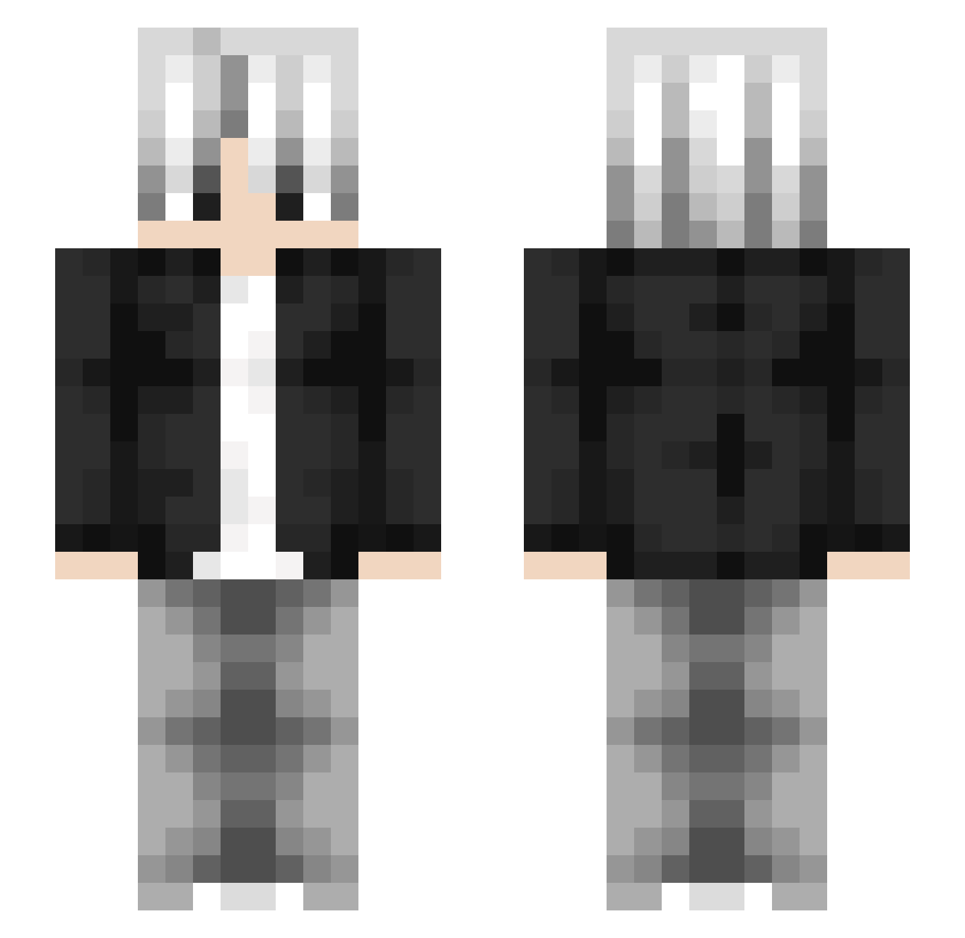 Fisken67 Minecraft skin, front and back view