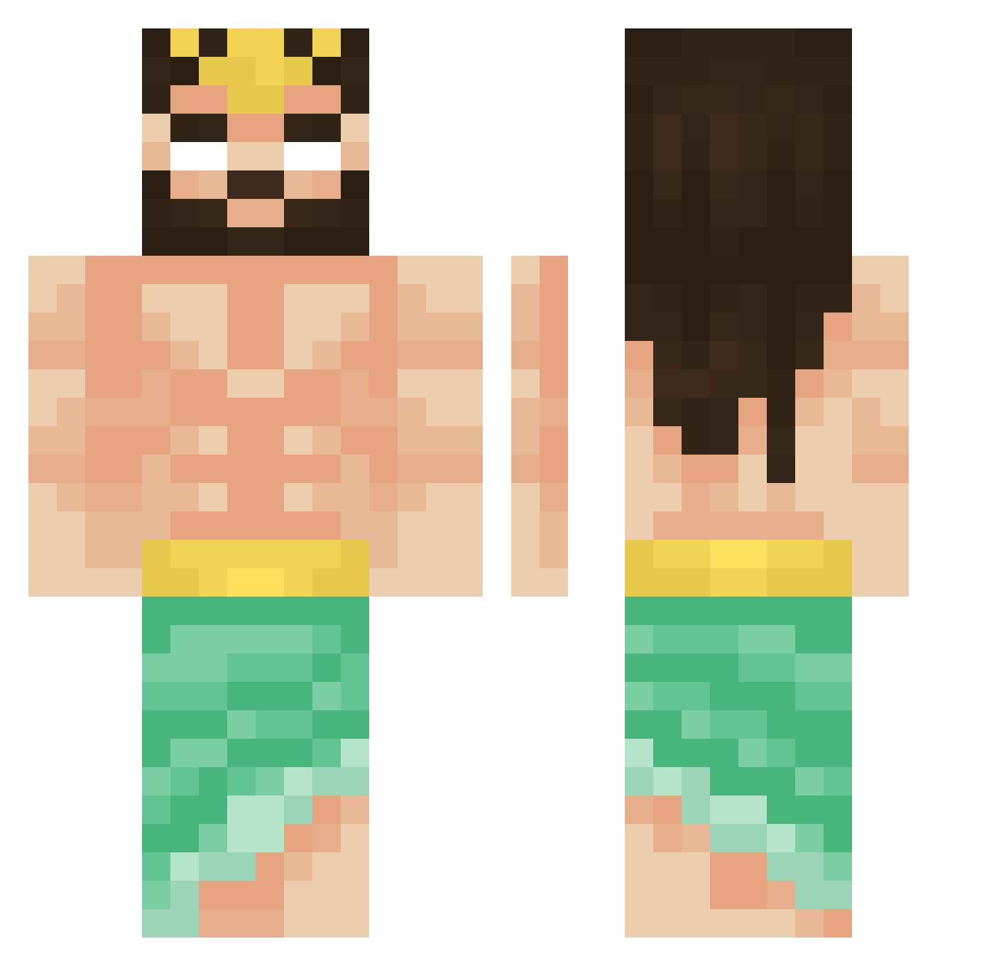 Daribooooo Minecraft skin, front and back view