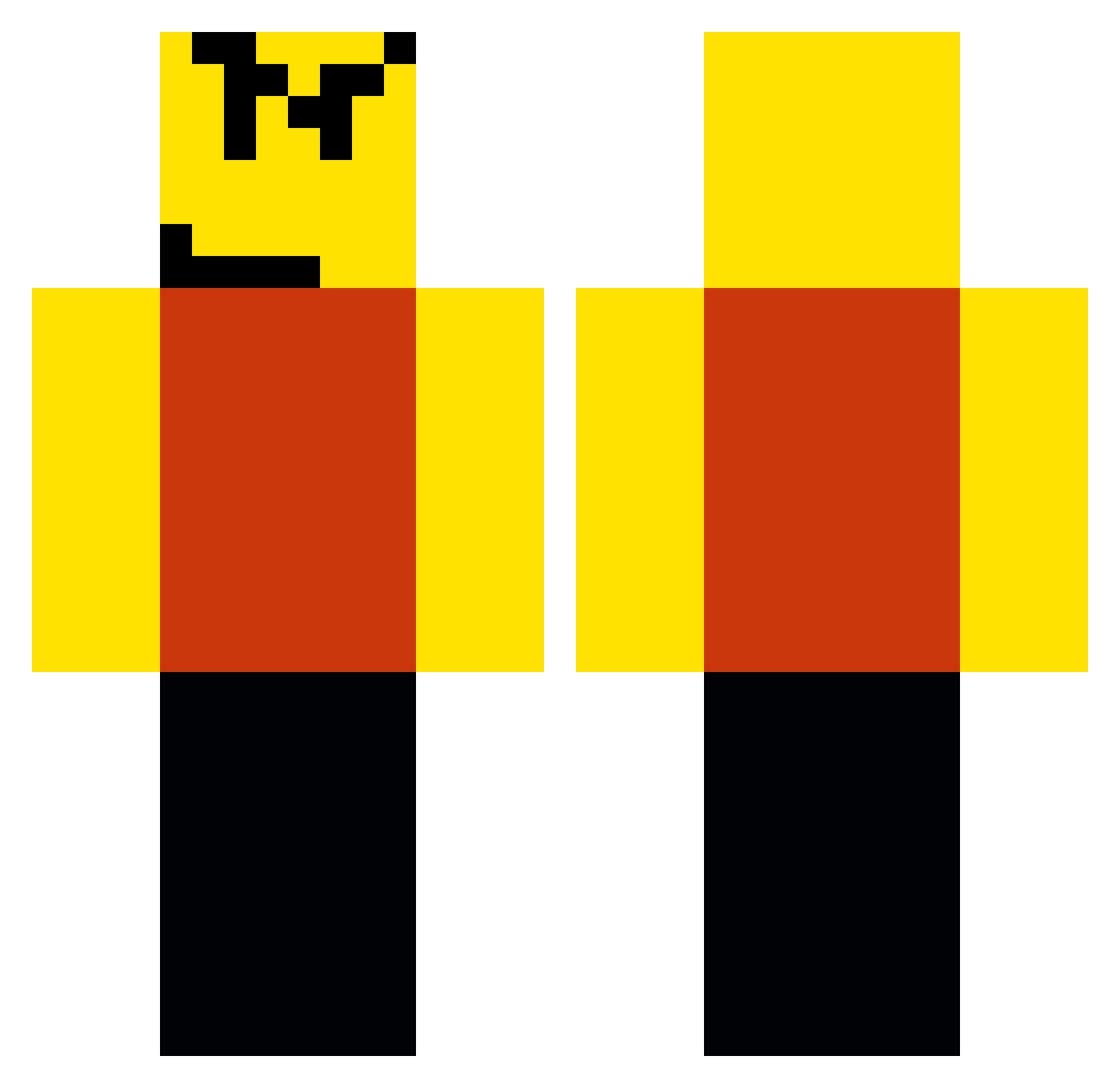 Wojtas68 Minecraft skin, front and back view