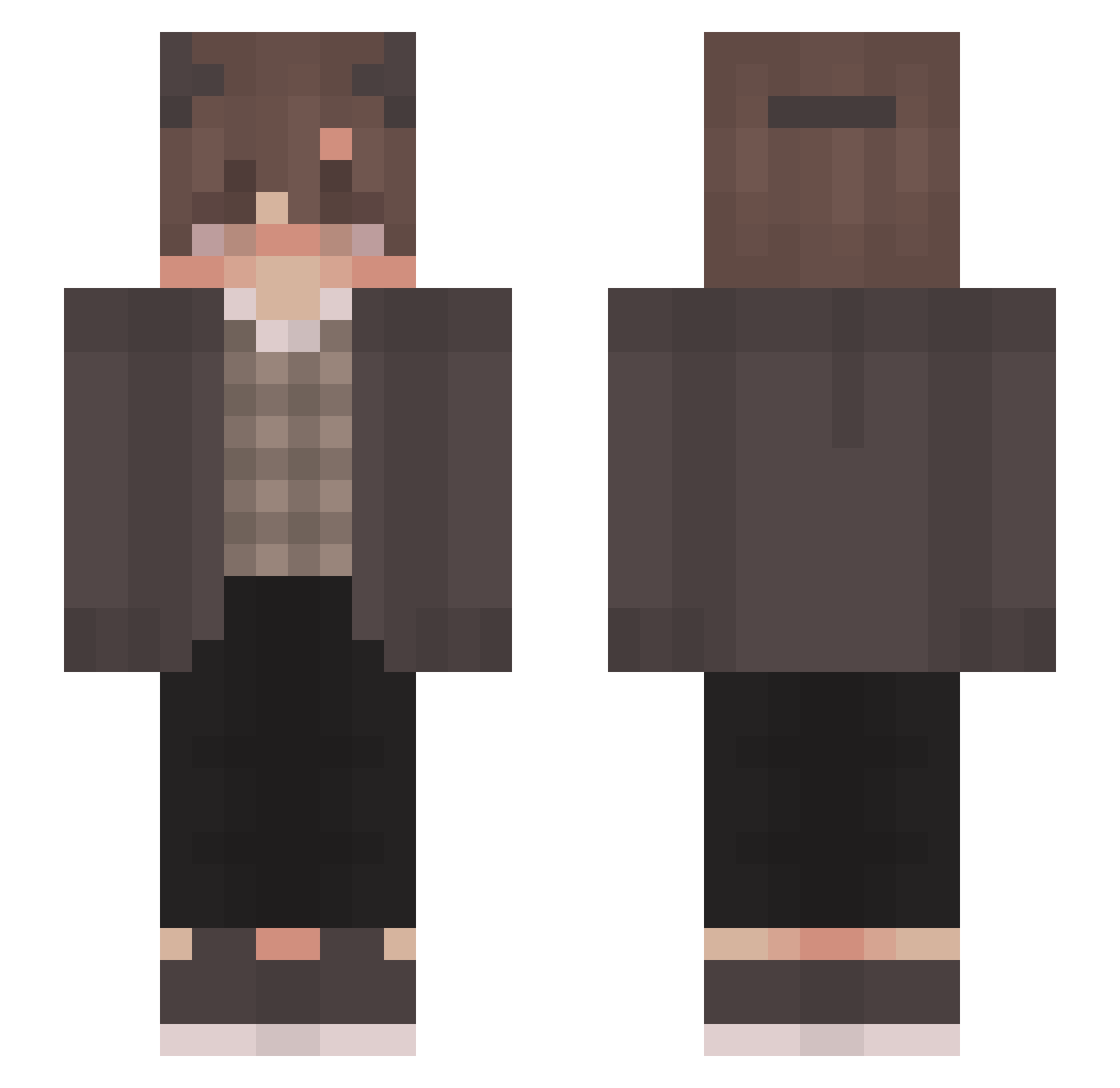 Tymkox Minecraft skin, front and back view