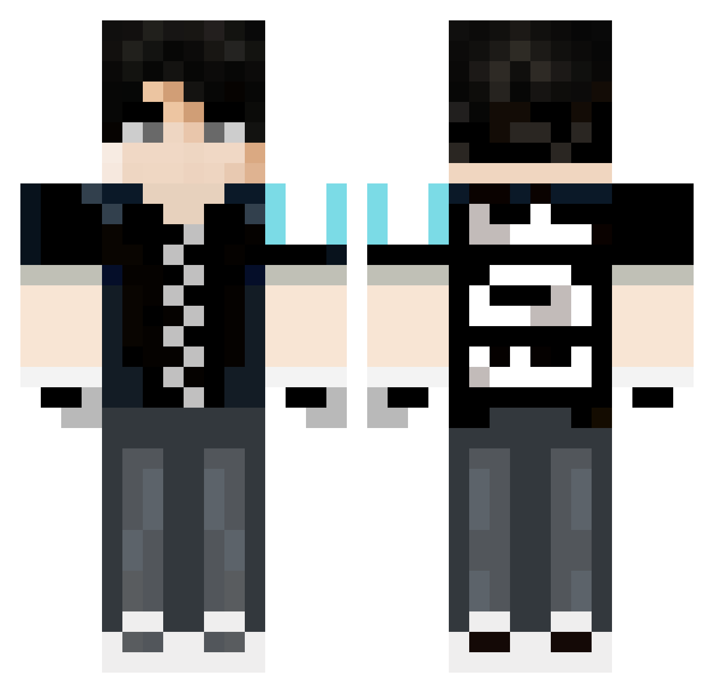 DeLeonE22 Minecraft skin, front and back view