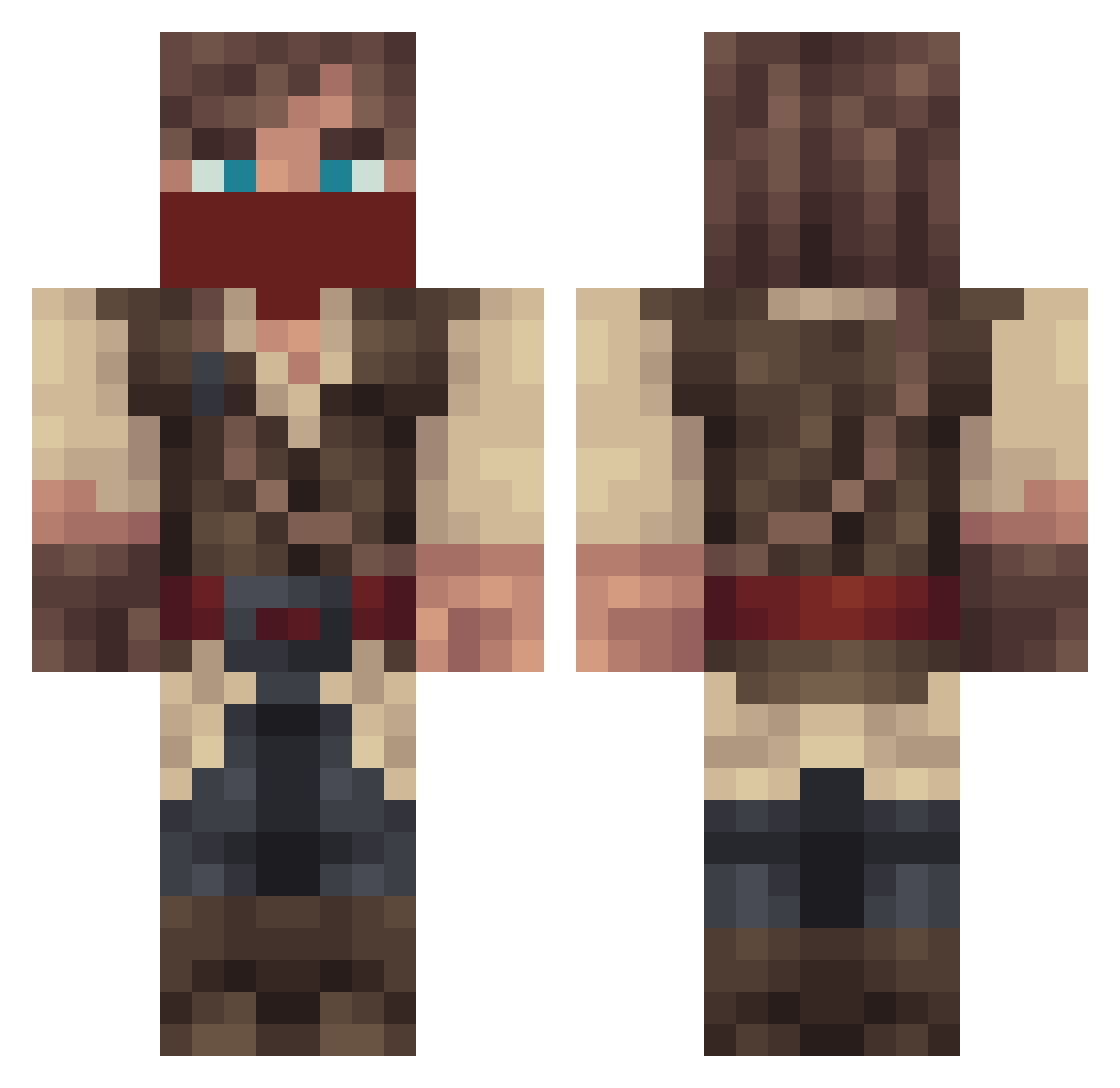 HAVENS1616 Minecraft skin, front and back view