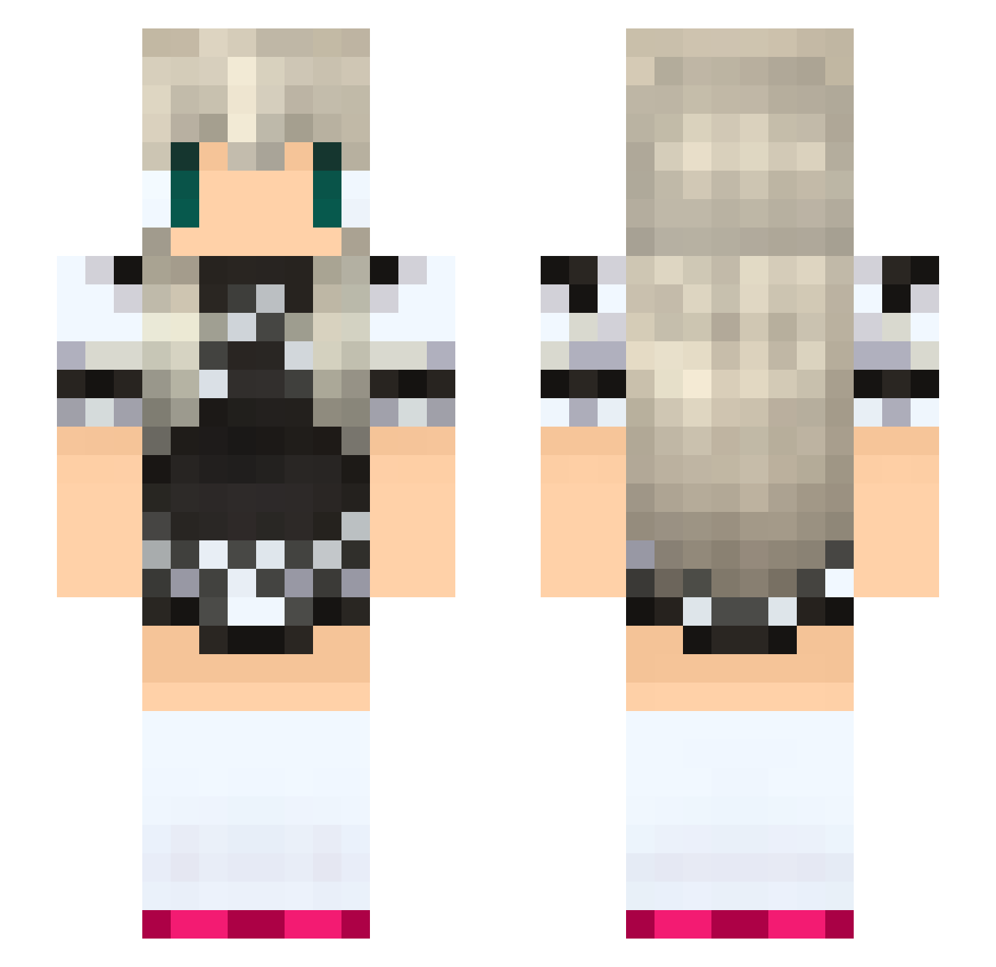 Hippeastrum Minecraft skin, front and back view
