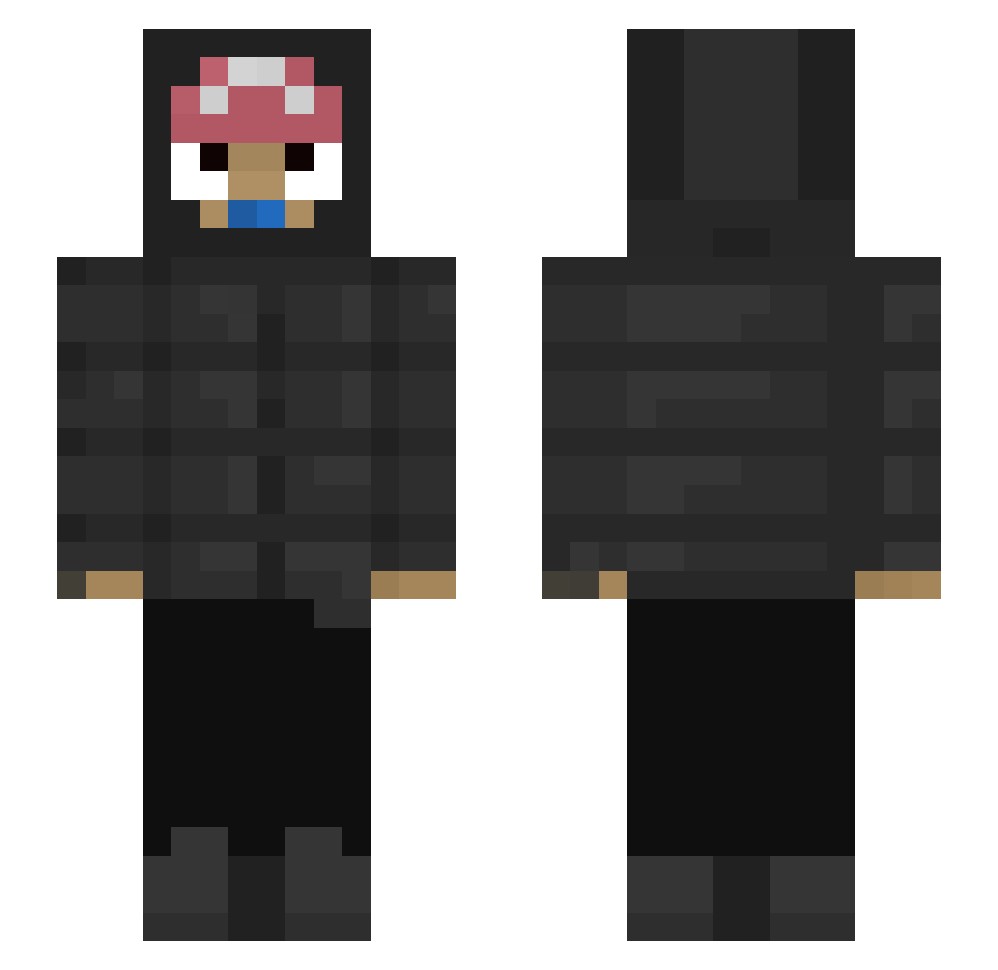 ImSoStoopid Minecraft skin, front and back view