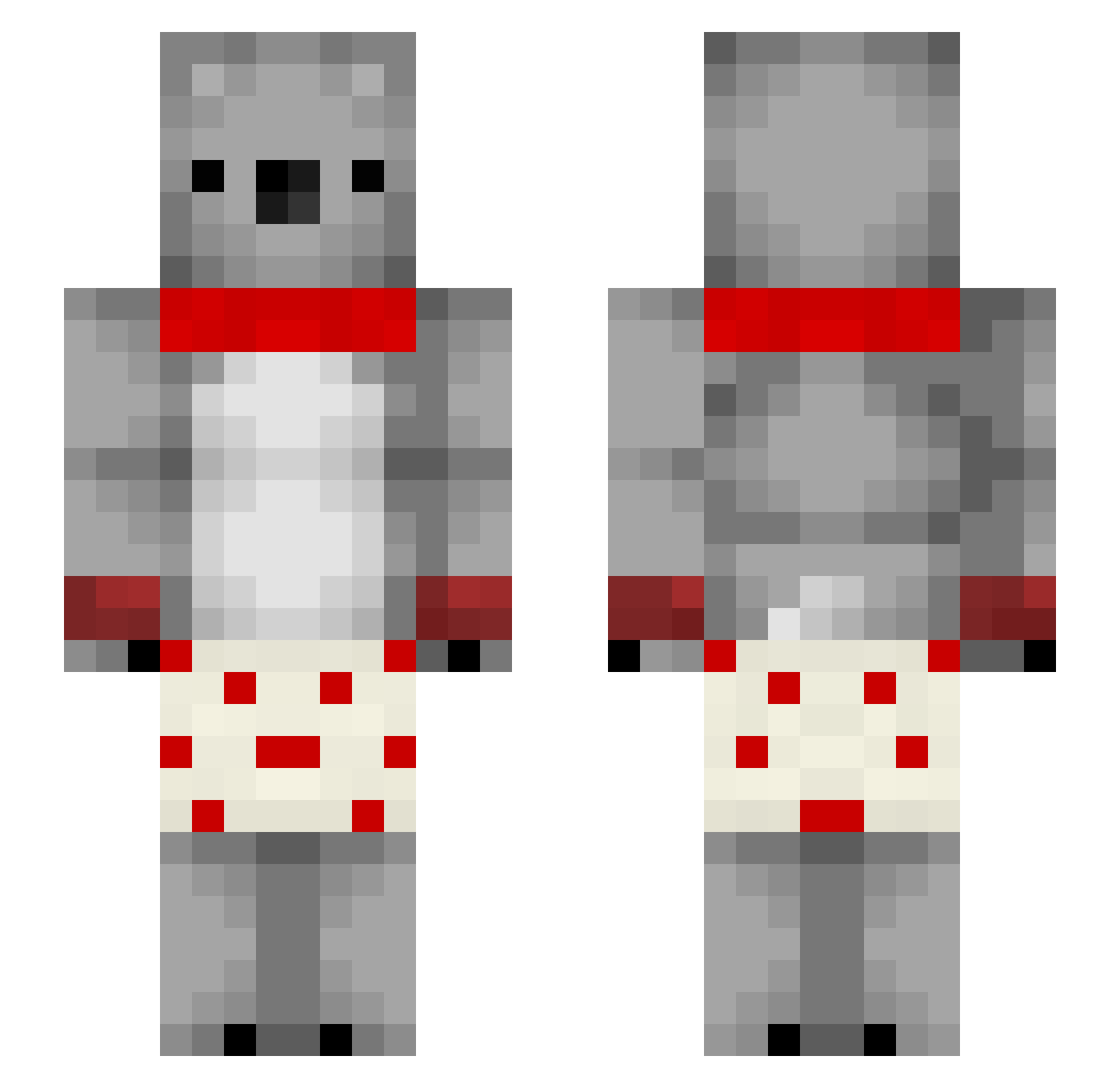 SebRonning Minecraft skin, front and back view