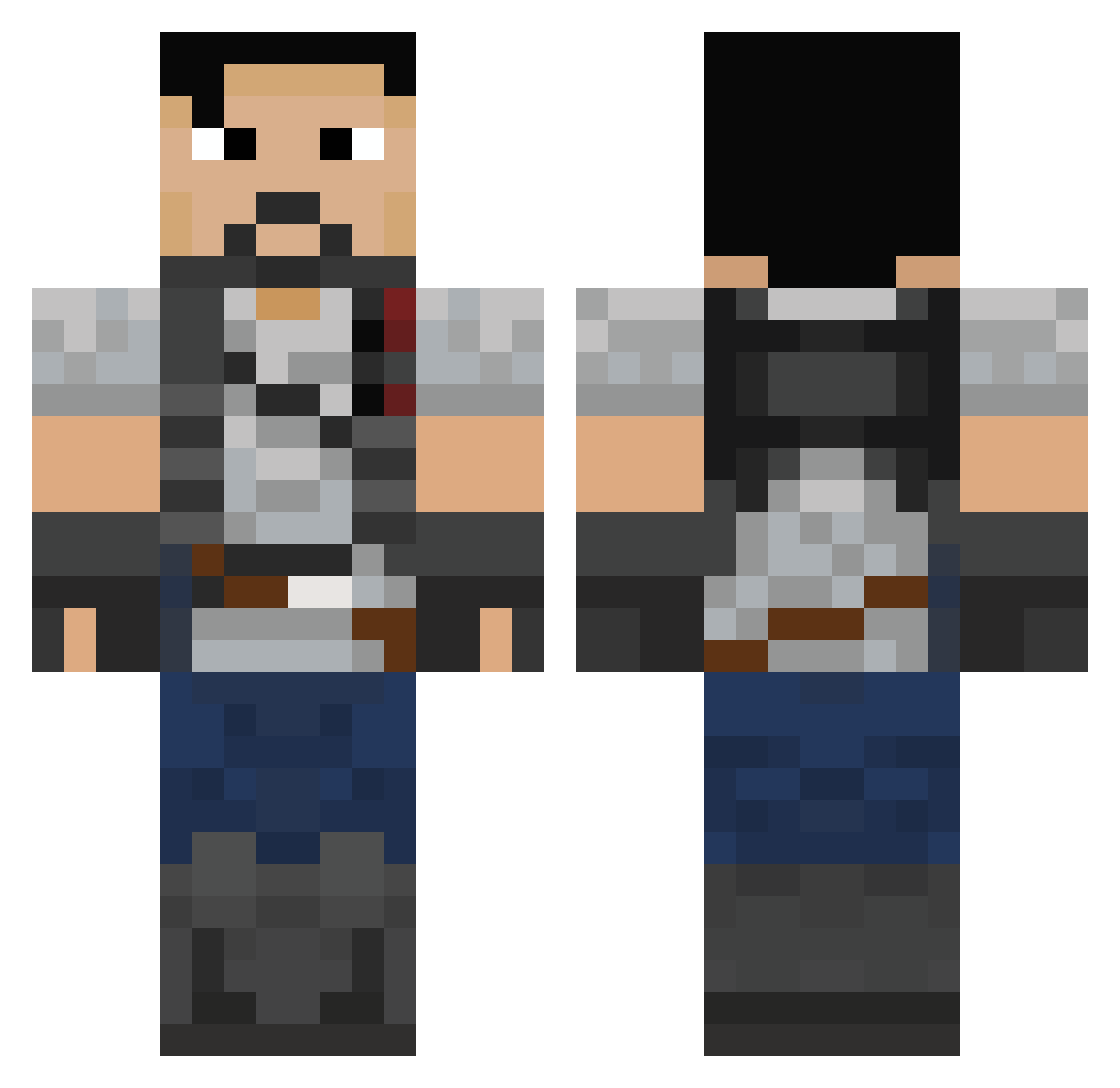 Copyrighted Minecraft skin, front and back view