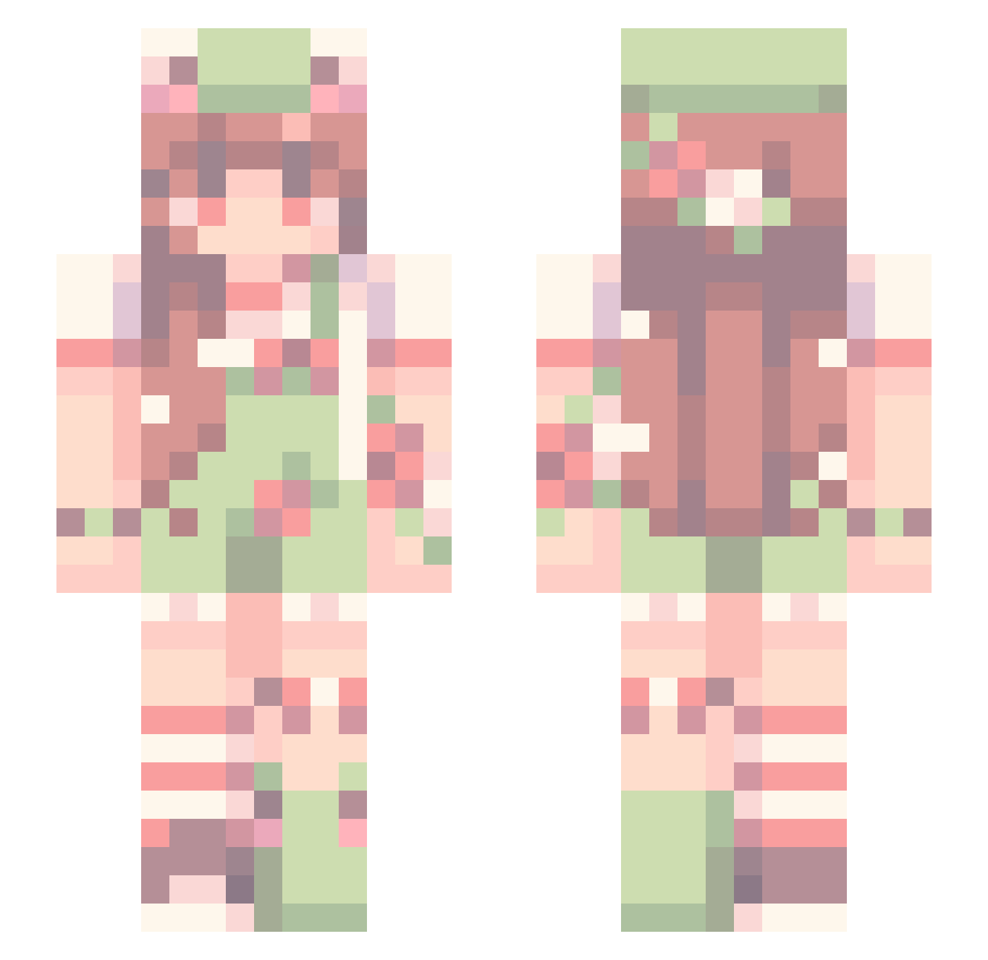 EwItsStar Minecraft skin, front and back view