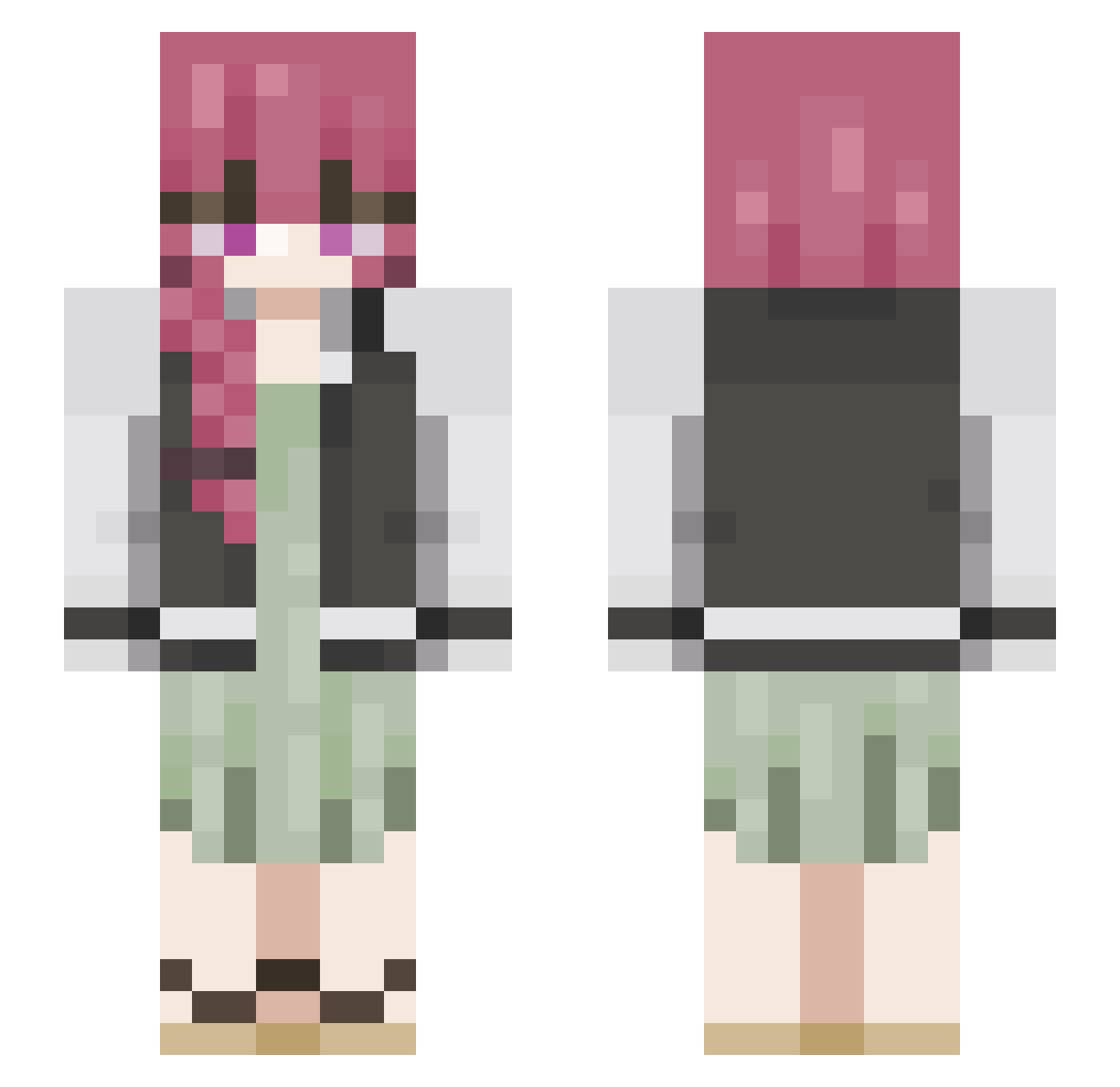 VoidOfDreams Minecraft skin, front and back view