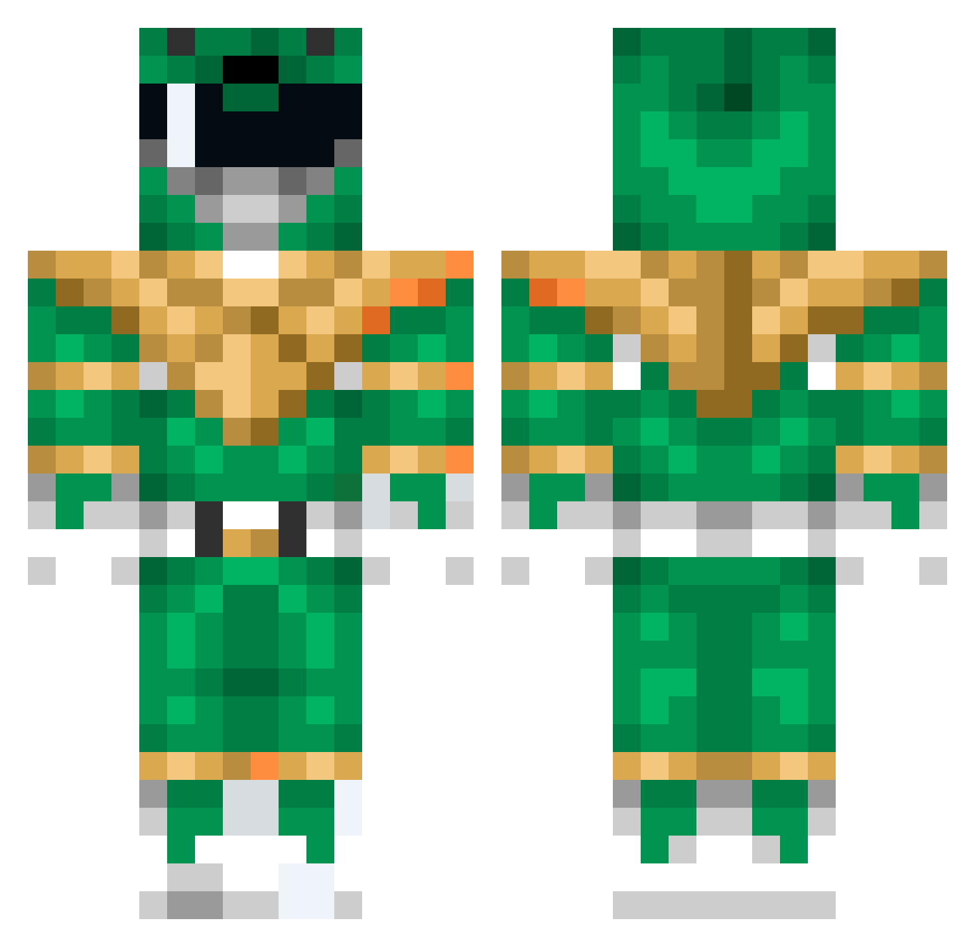 Squetchum Minecraft skin, front and back view