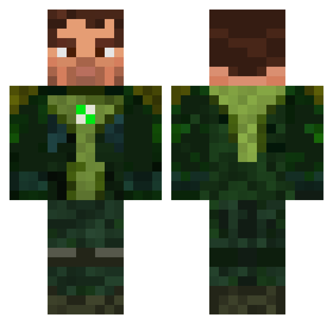 ItsAJAX Minecraft skin, front and back view