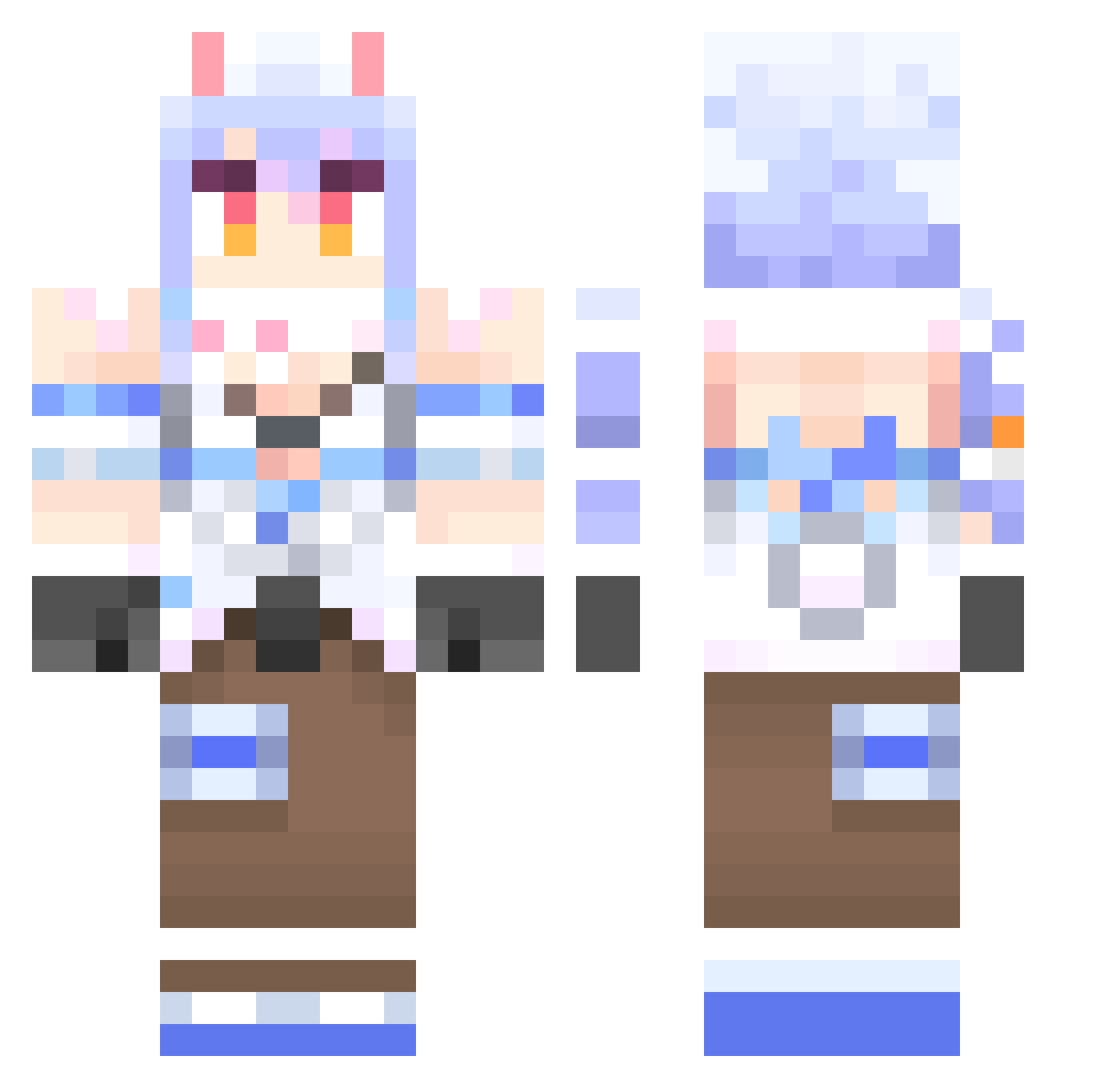 Bubblarz Minecraft skin, front and back view
