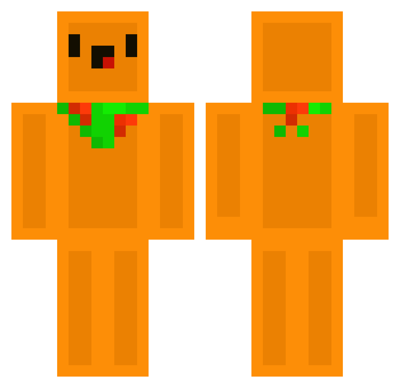 RockinPresto Minecraft skin, front and back view