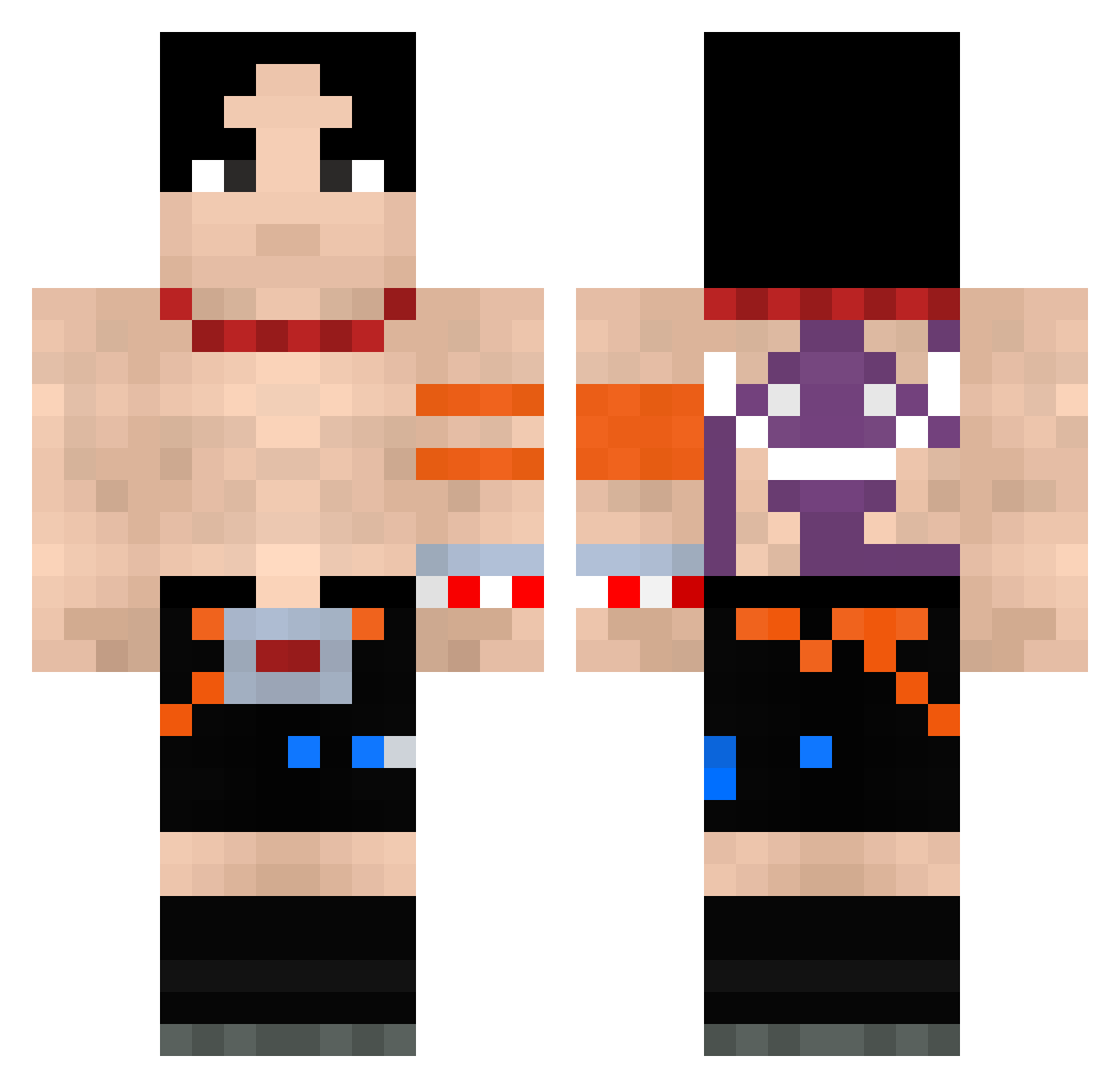 JesusCow77 Minecraft skin, front and back view