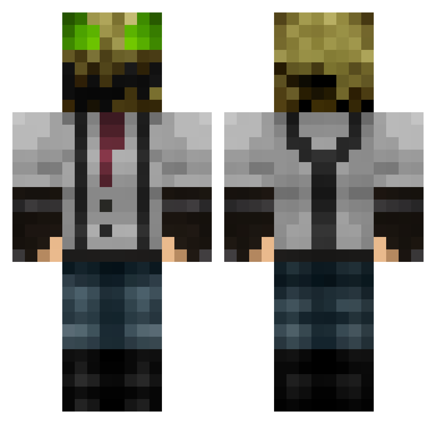 Puffrica Minecraft skin, front and back view