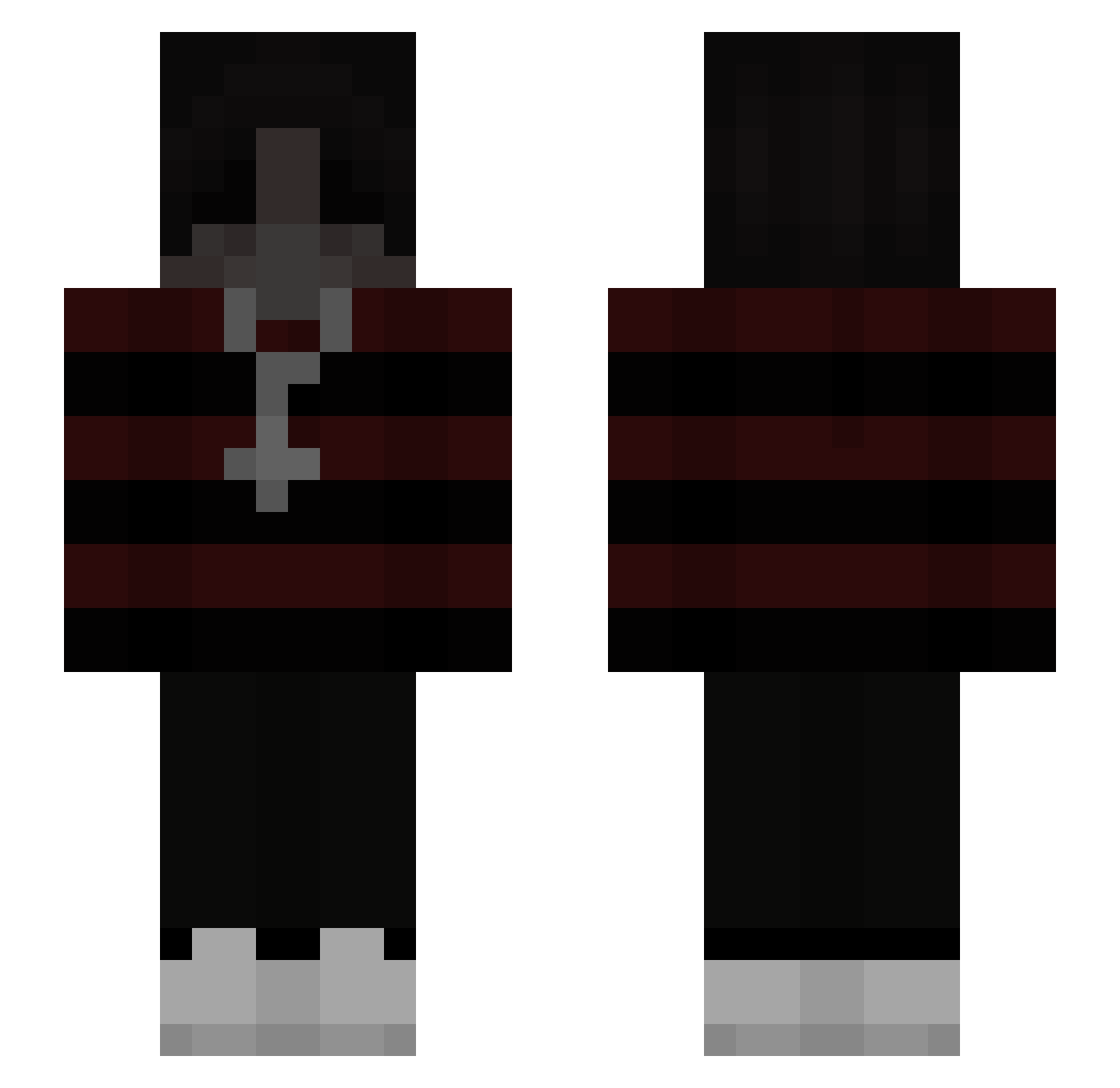 xskw Minecraft skin, front and back view