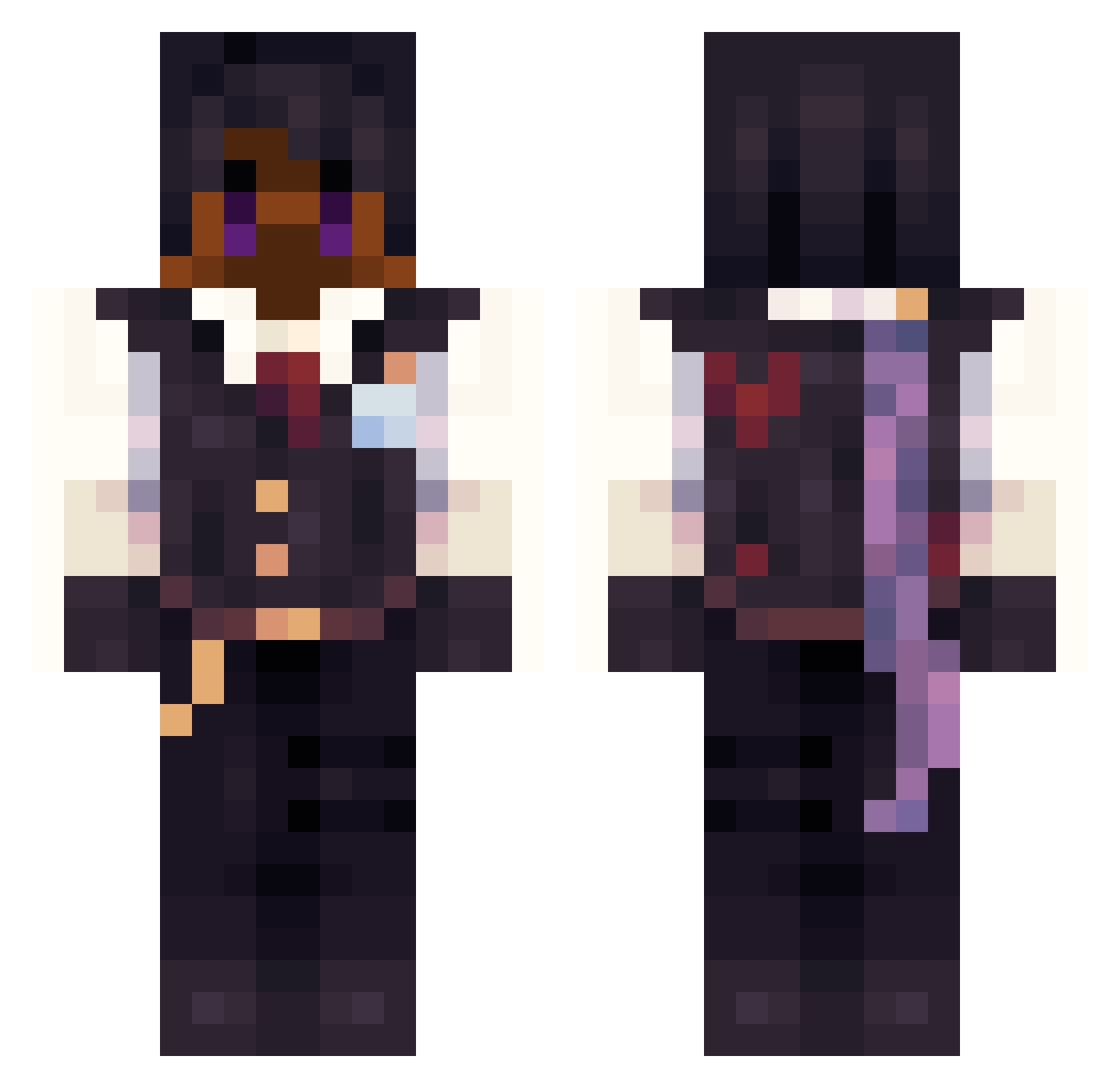 endeavor1000 Minecraft skin, front and back view