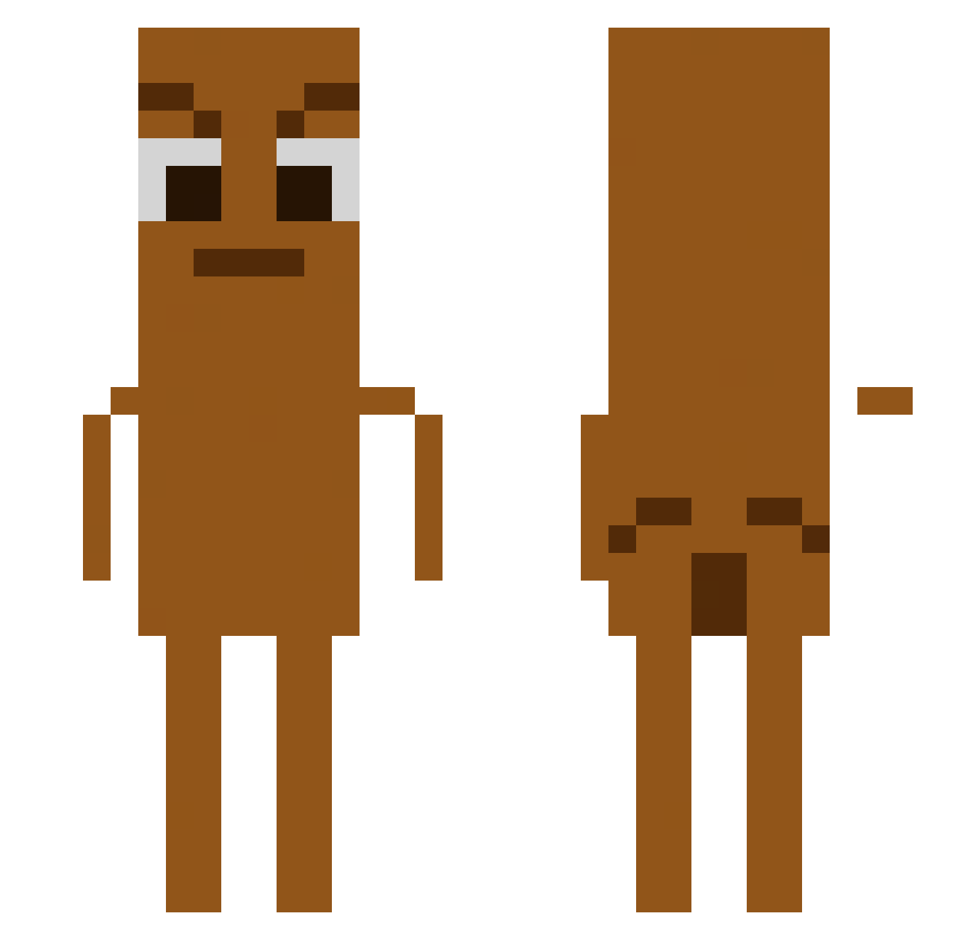 mel2d2l Minecraft skin, front and back view