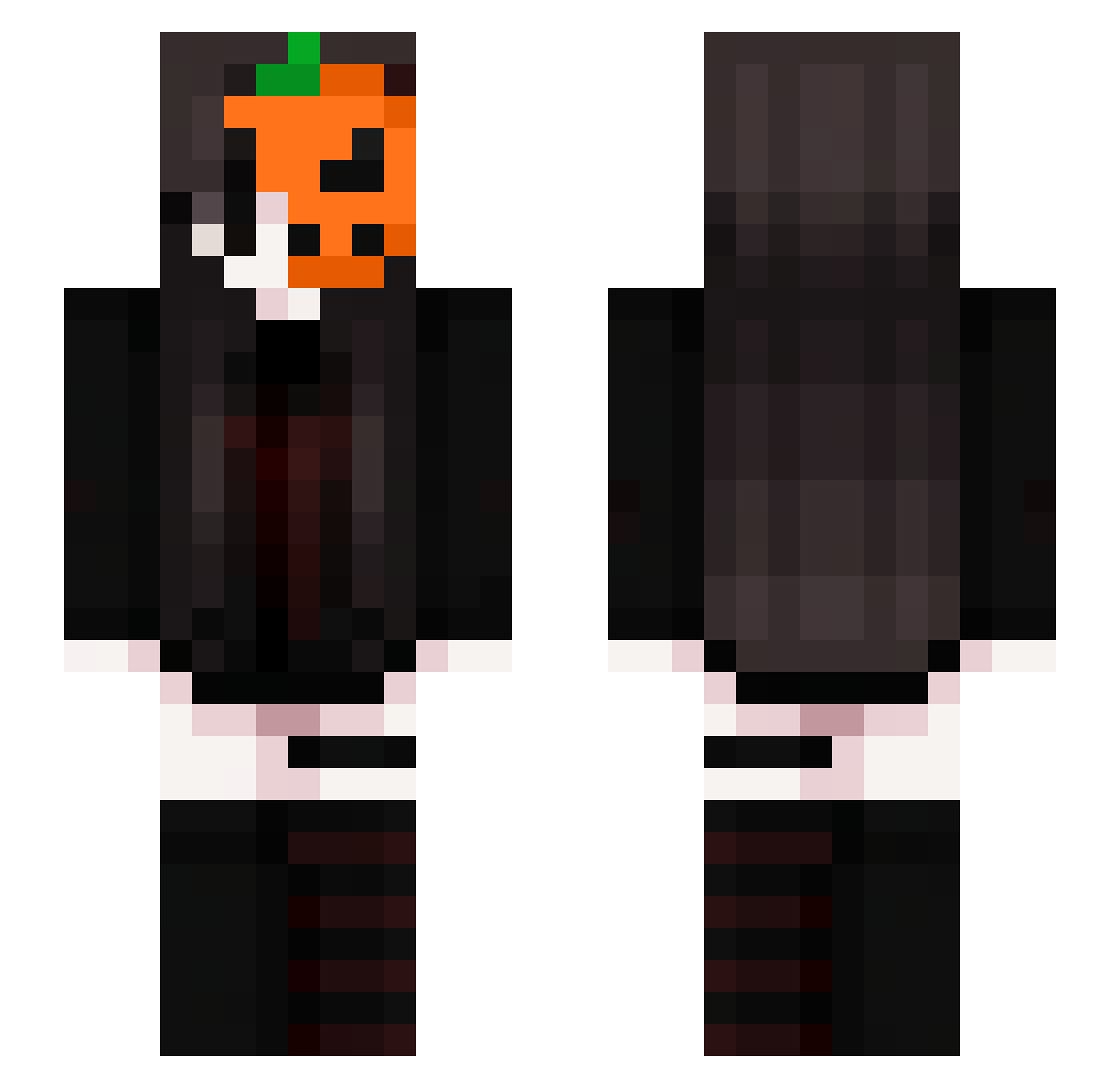 voolzay Minecraft skin, front and back view