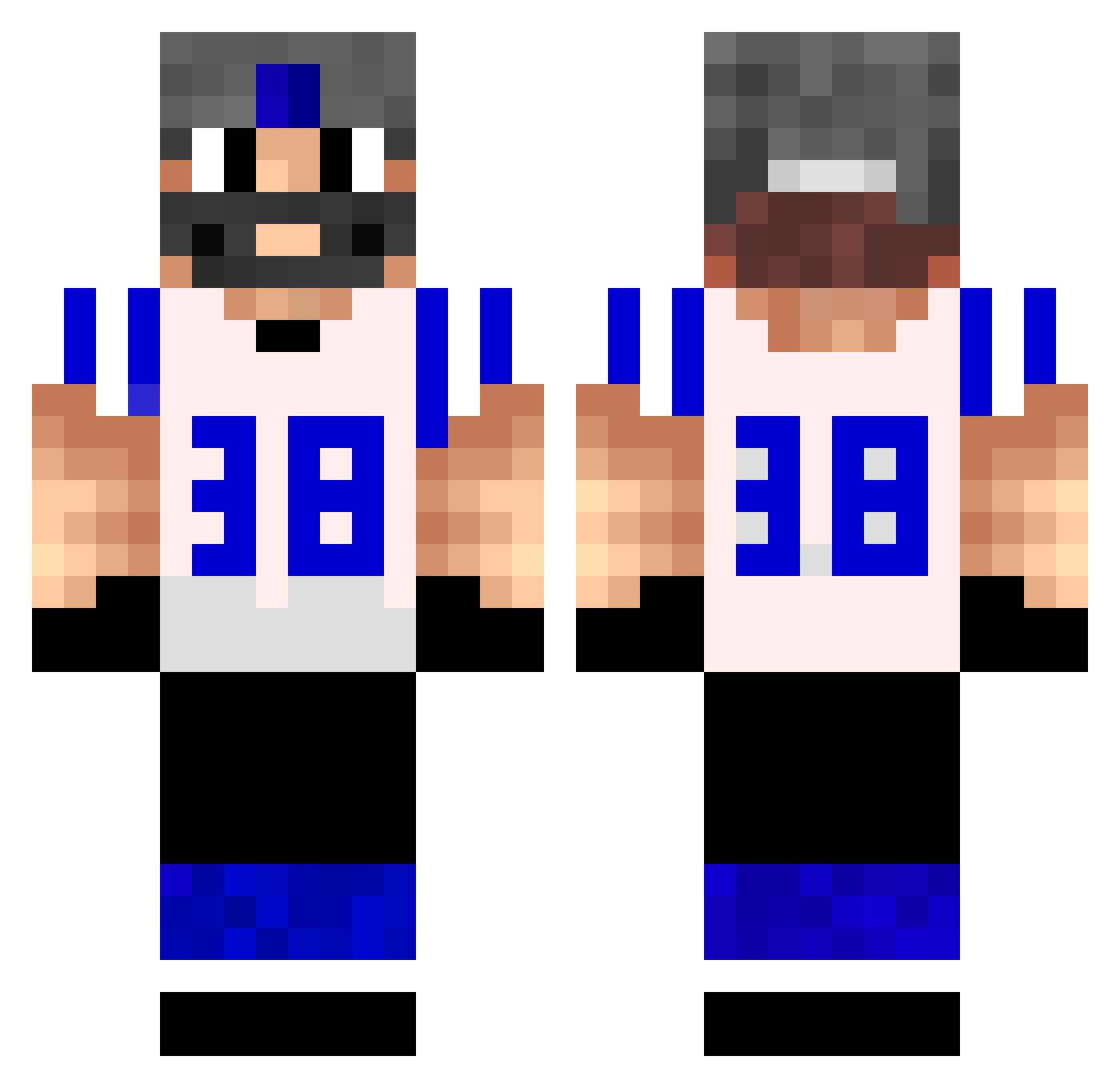 Estewolf38 Minecraft skin, front and back view