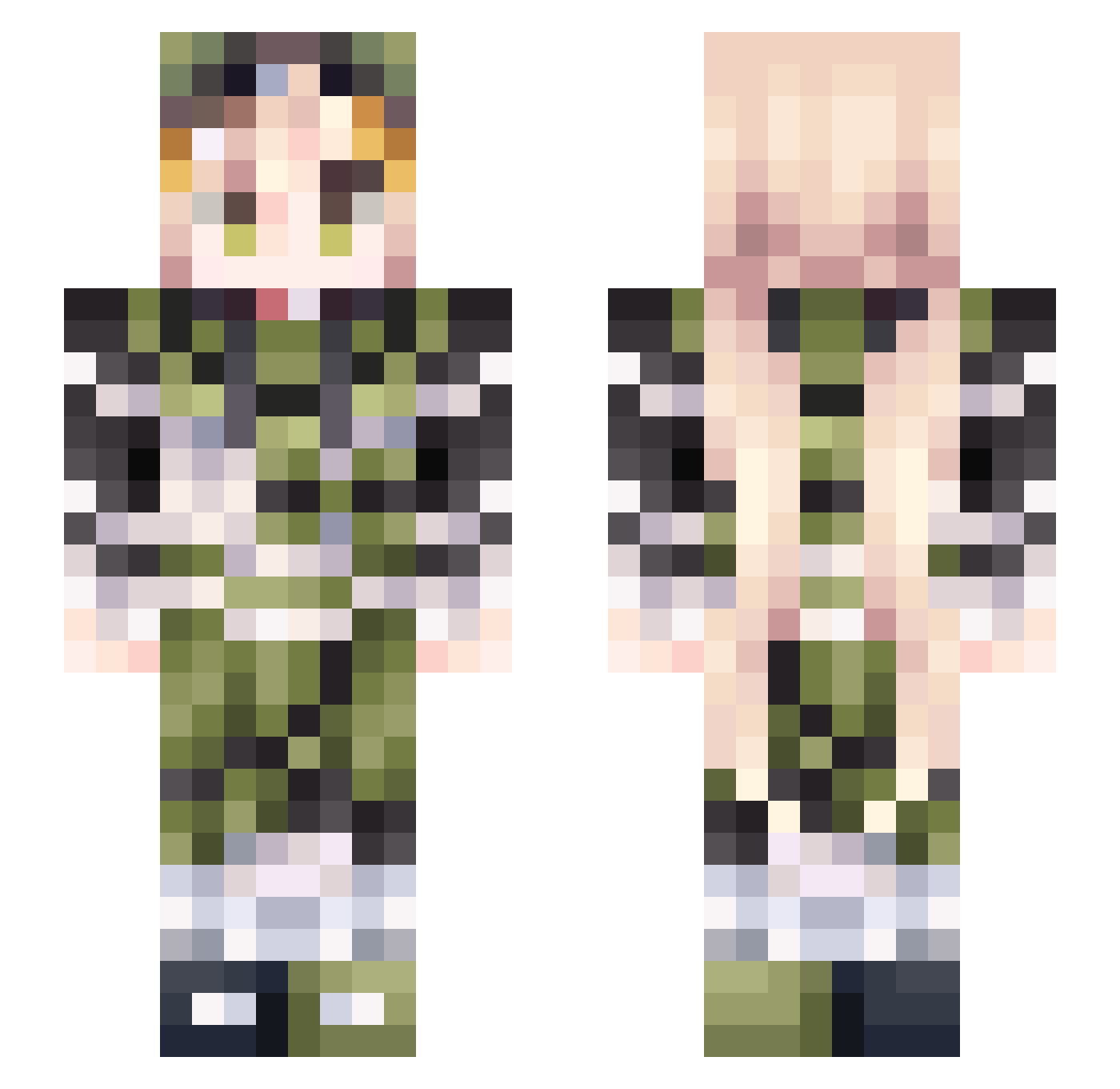 zSchnils Minecraft skin, front and back view
