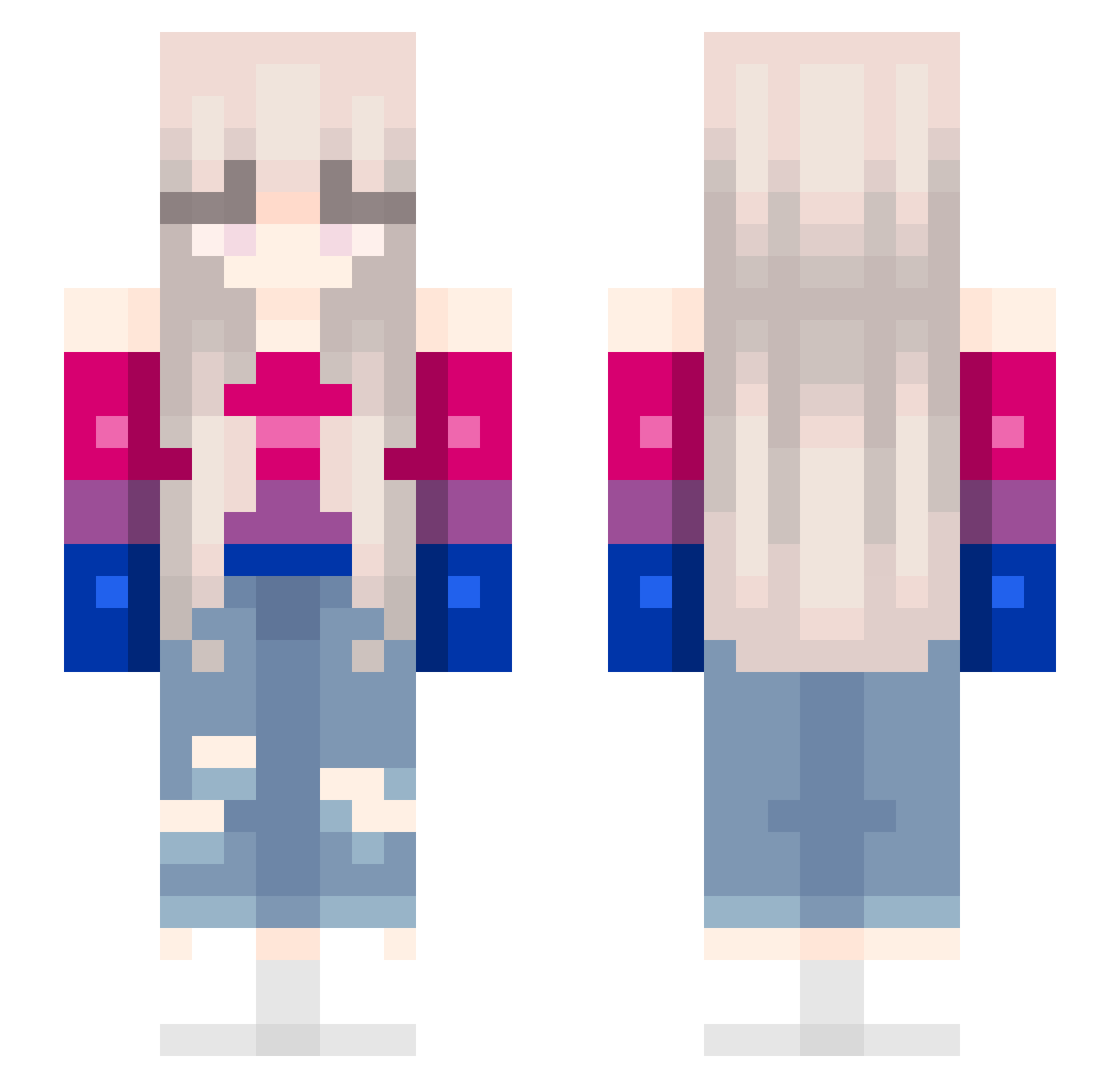 Mannioz Minecraft skin, front and back view