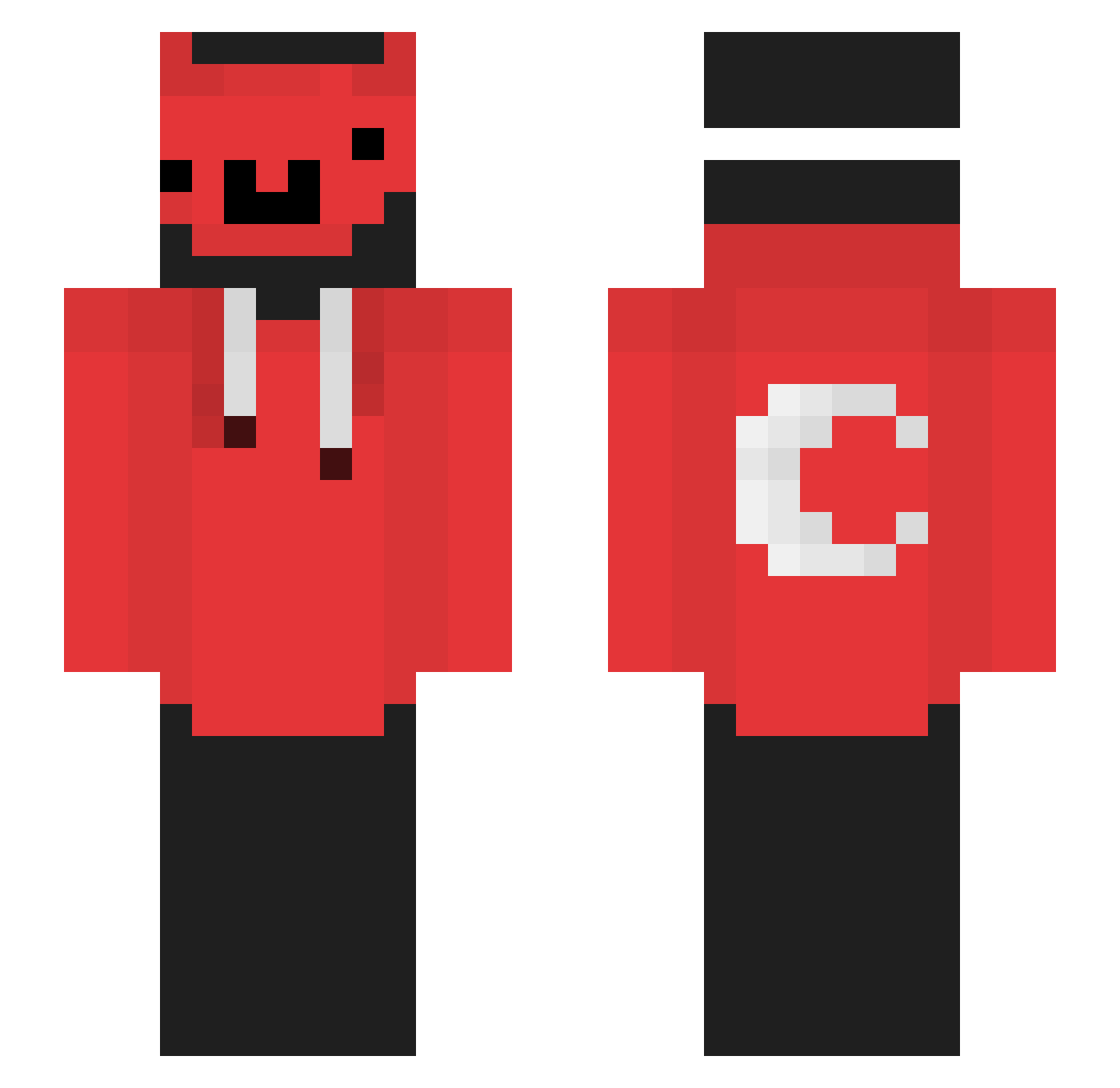 ZachCashe Minecraft skin, front and back view