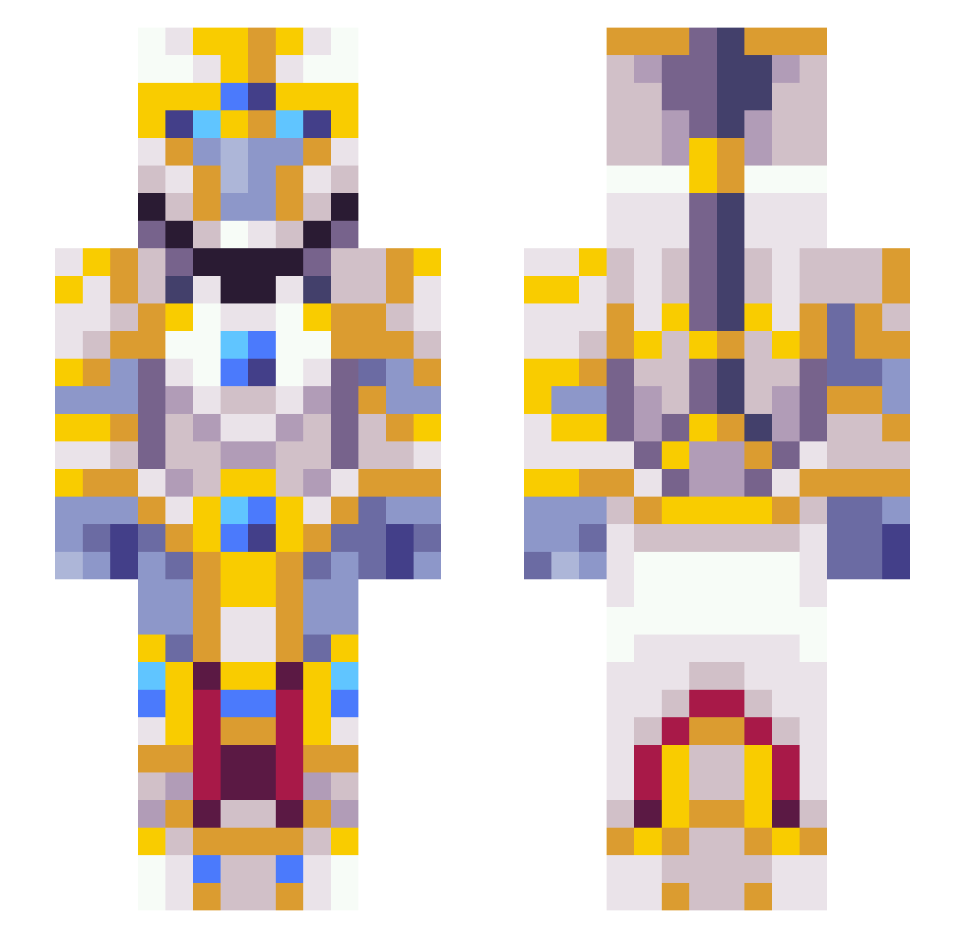 Shad Minecraft skin, front and back view