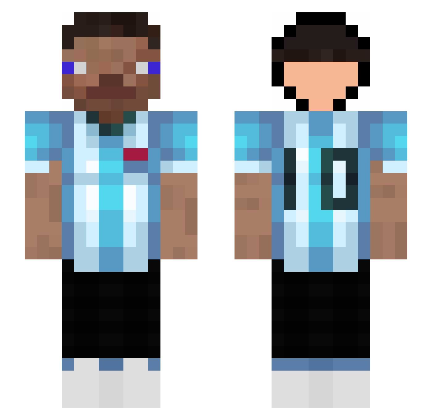 RoyaleGod Minecraft skin, front and back view