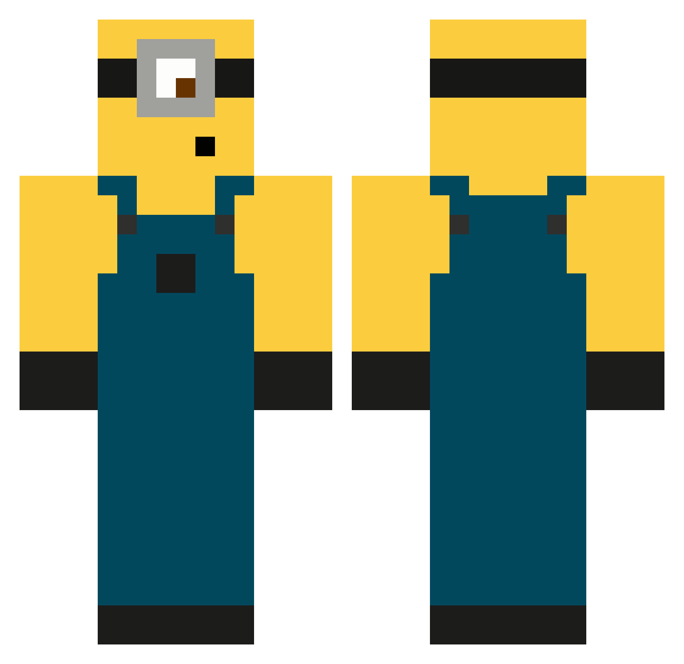 MinCN Minecraft skin, front and back view
