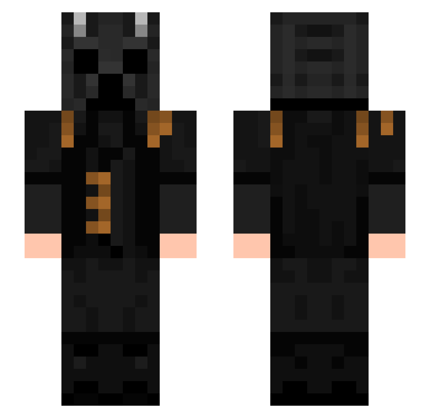 Tsukidashi Minecraft skin, front and back view