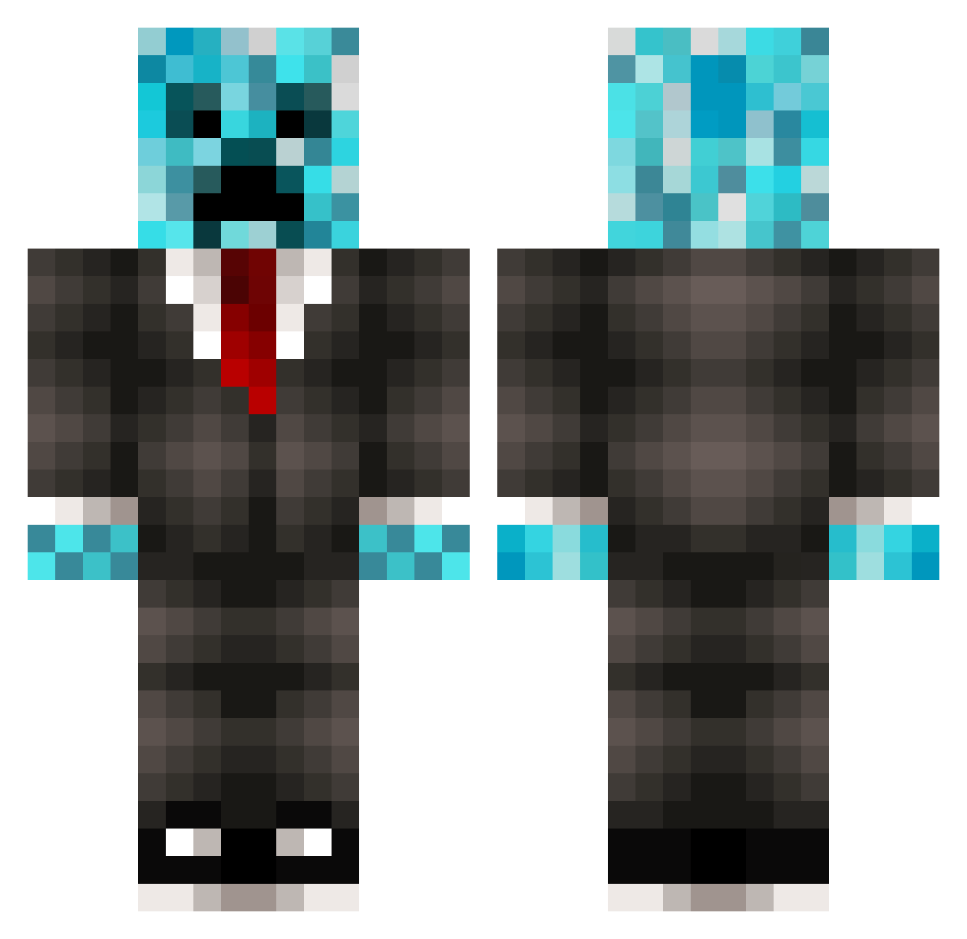 W0nkyDank Minecraft skin, front and back view