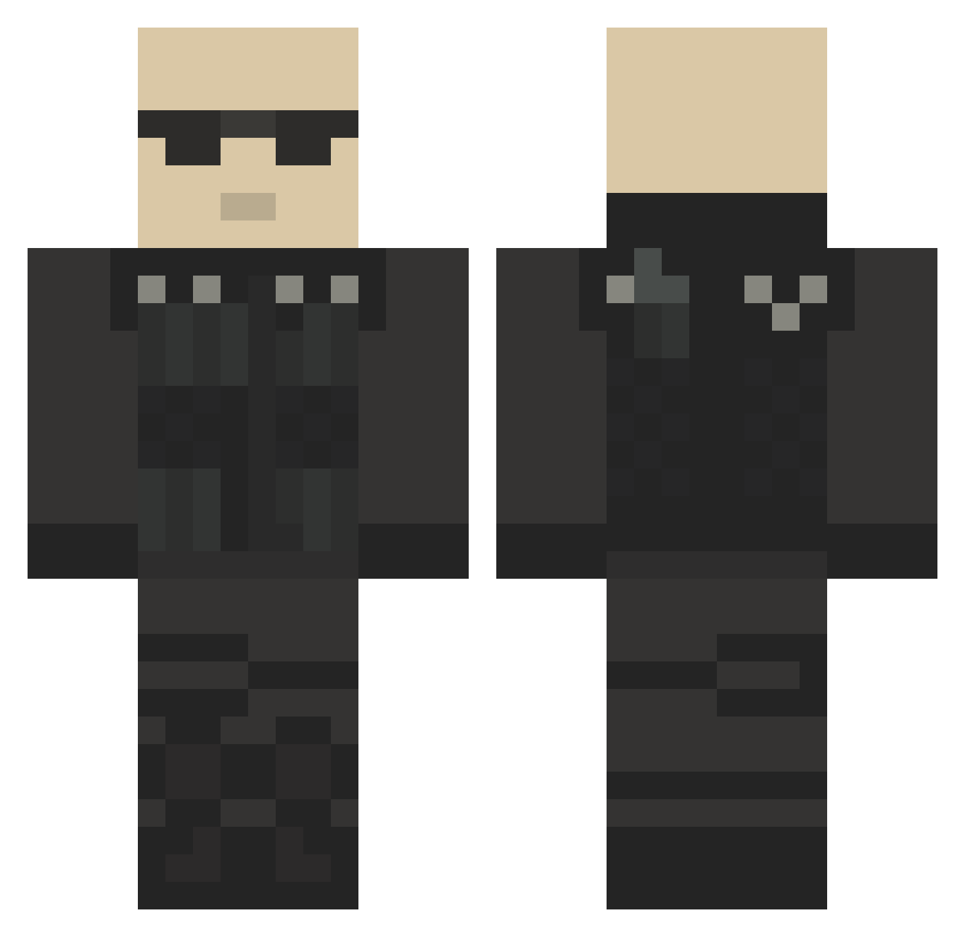 Laths Minecraft skin, front and back view