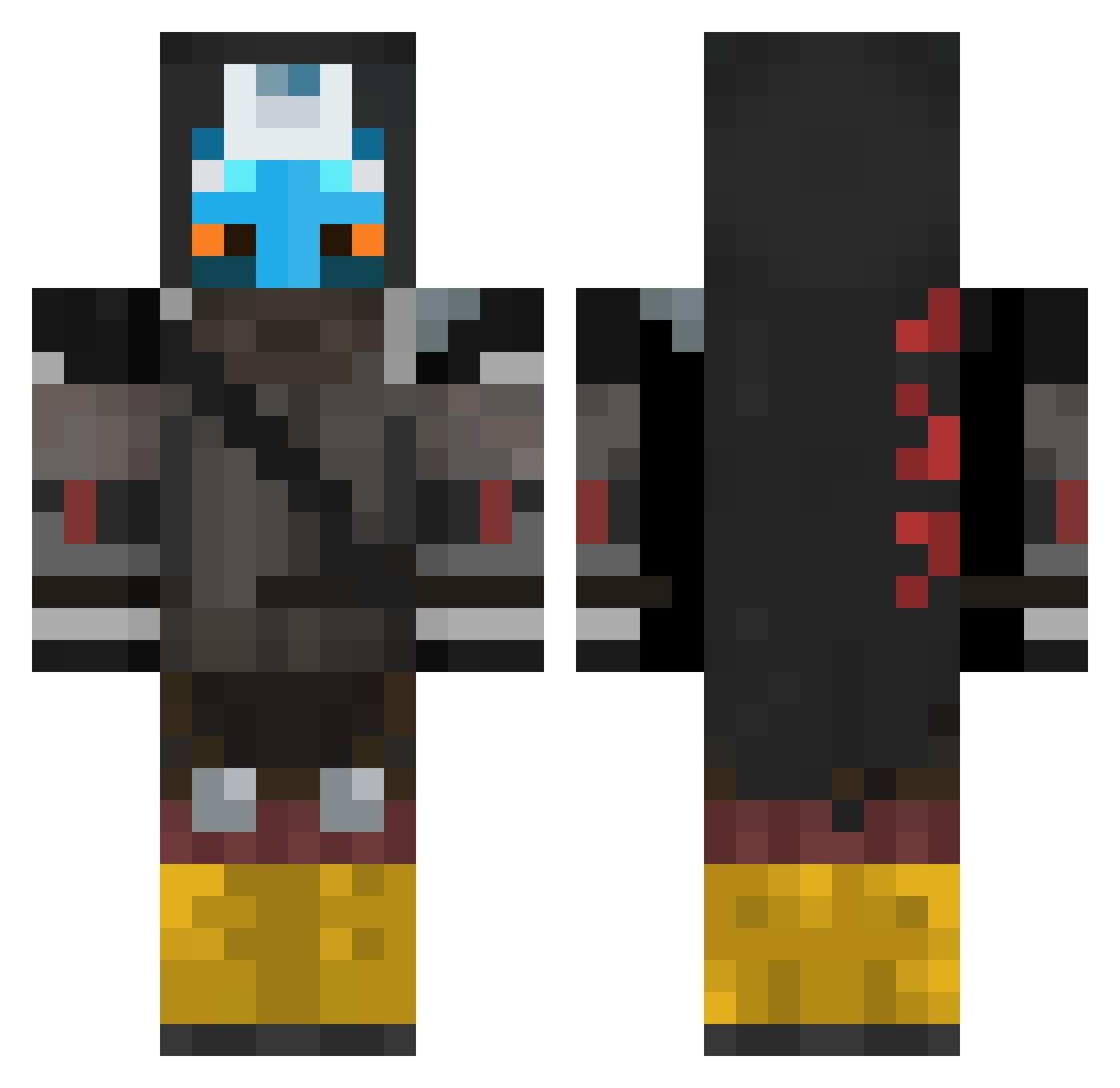 StandardCNDL Minecraft skin, front and back view