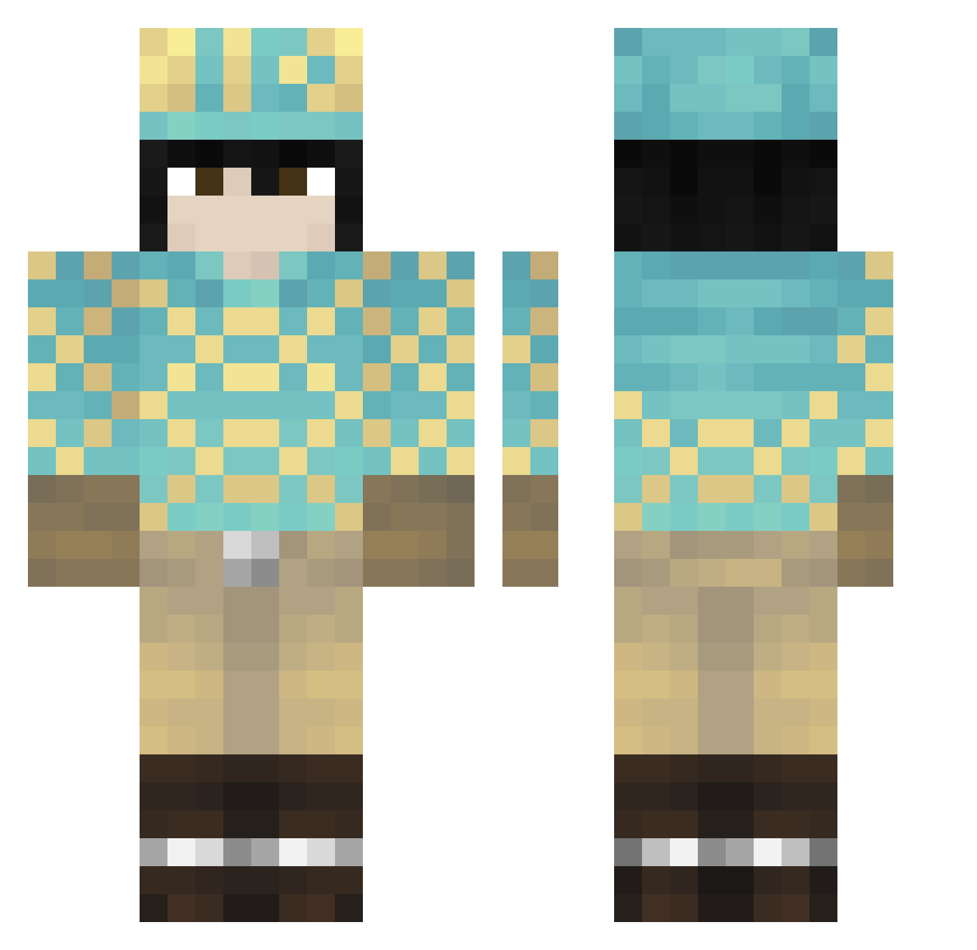 weiwudelong Minecraft skin, front and back view