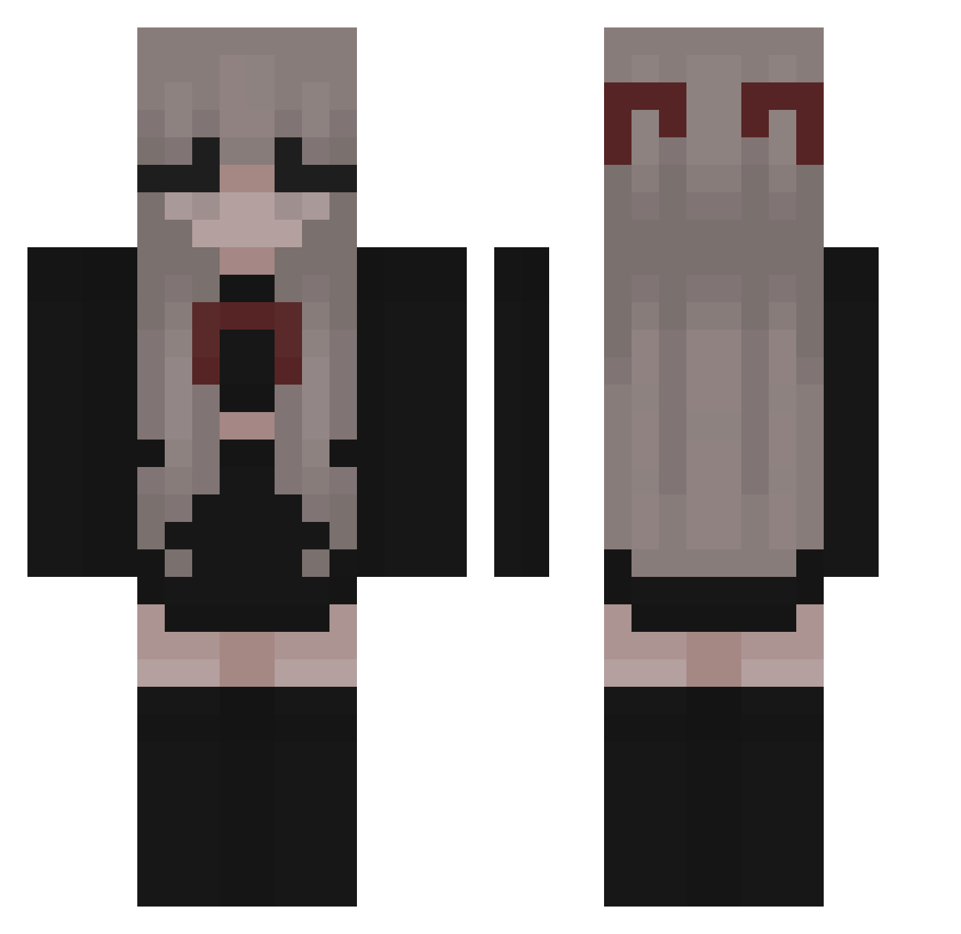 evelynslost Minecraft skin, front and back view